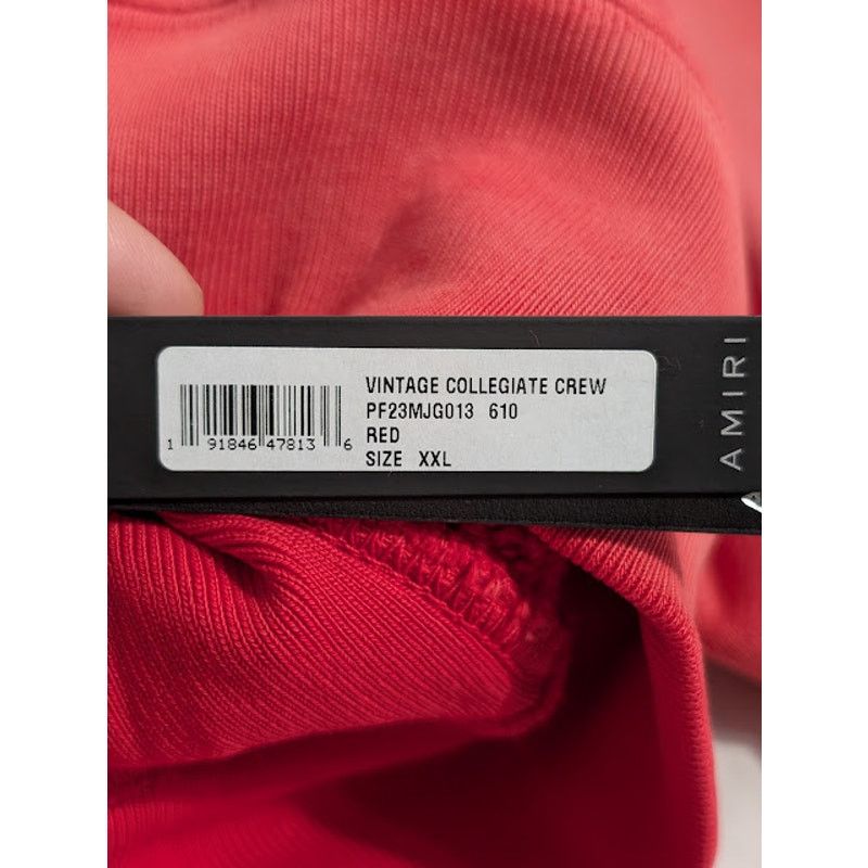 Amiri o1rshd1 Q:3 / Vintage Collegiate Crewneck Sweatshirt in Red Size US XXL / EU 58 / 5 - 19 Thumbnail