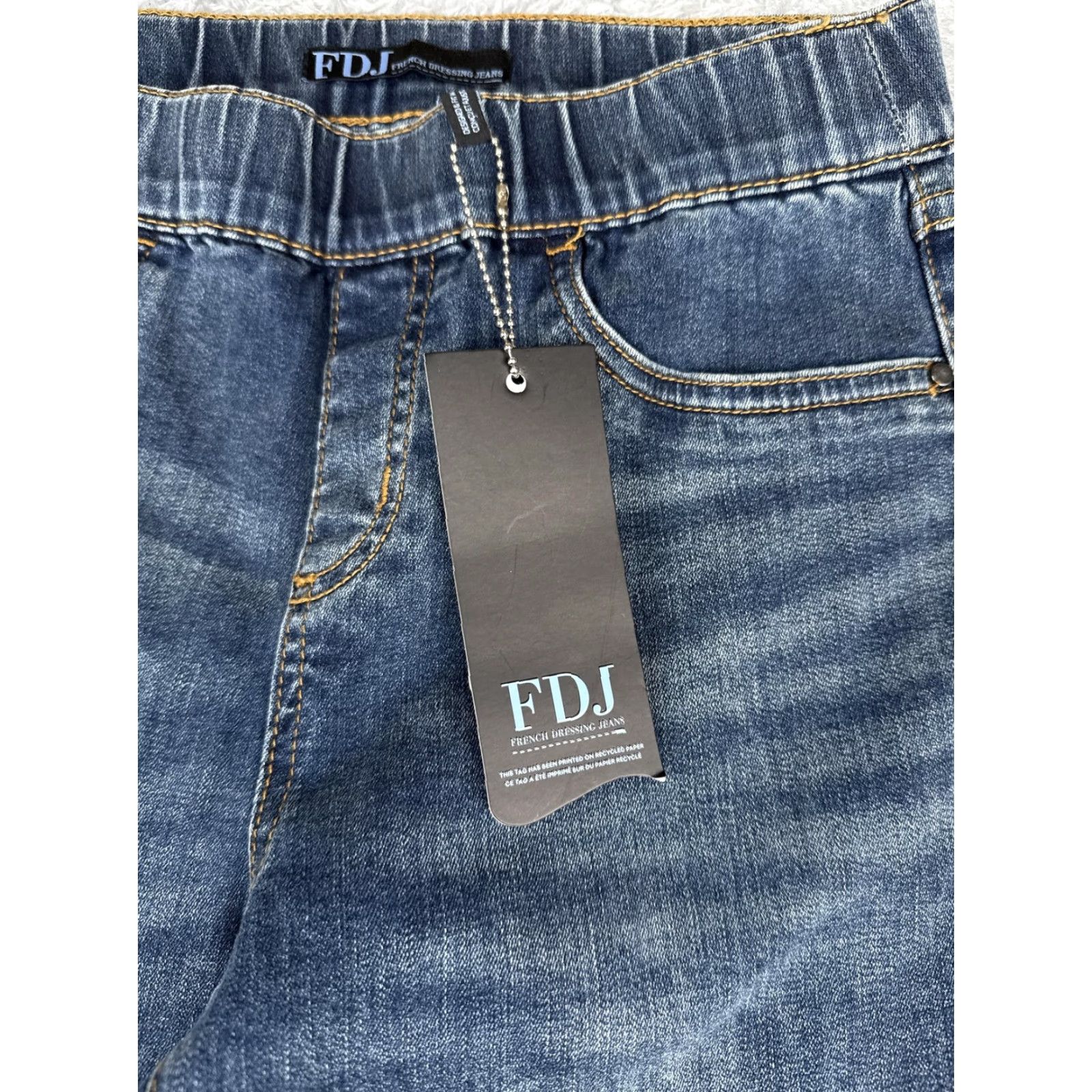 Denime FDJ French Dressing Jeans Womens 2 Blue Elastic Waist Slim Stretch Denim Pull On Size 26" / US 2 / IT 38 - 5 Thumbnail