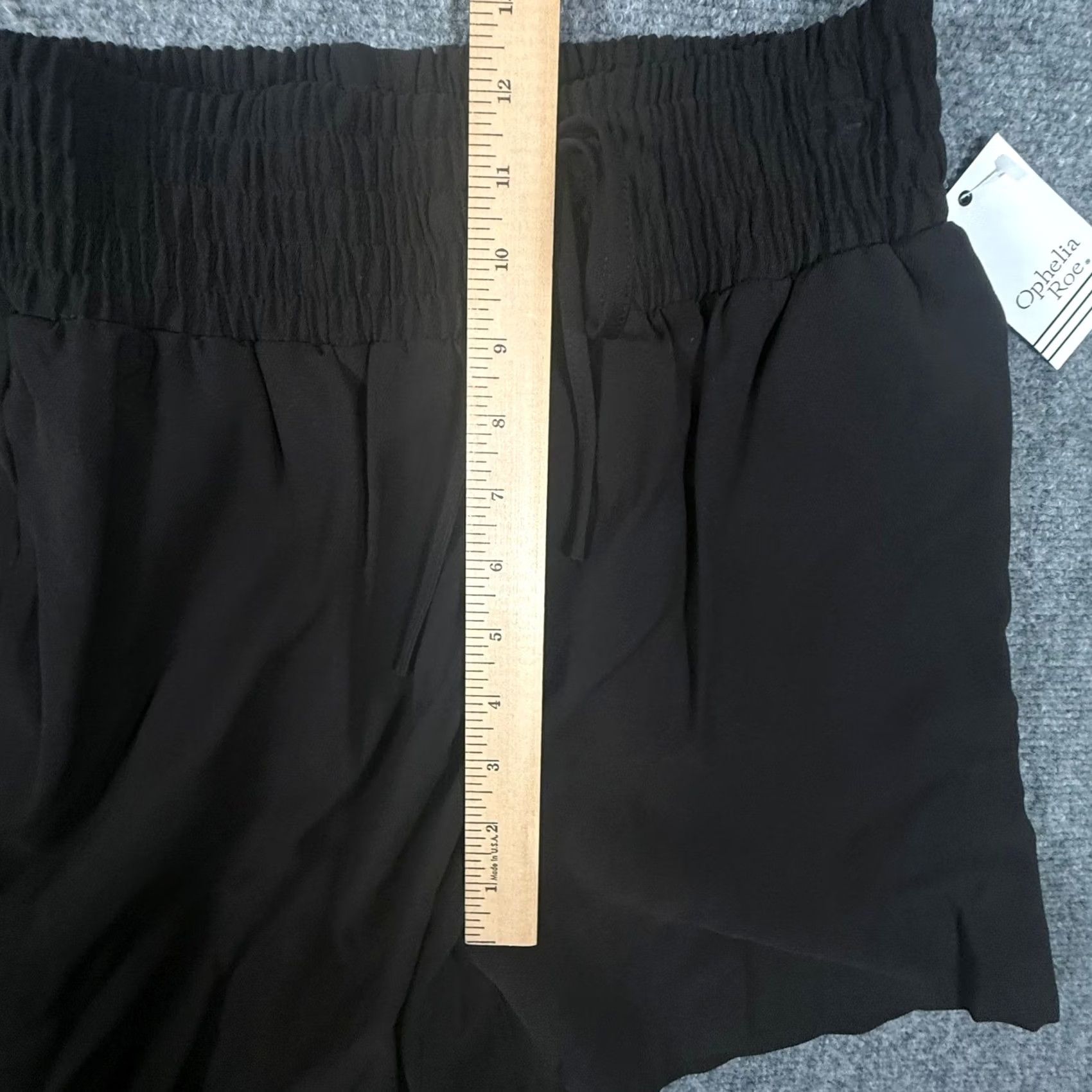 Vintage Ophelia Roe Lounge Shorts S Black Casual Comfy Smocked Waist Drawstring lightweight Size 28" / US 6 / IT 42 - 6 Thumbnail
