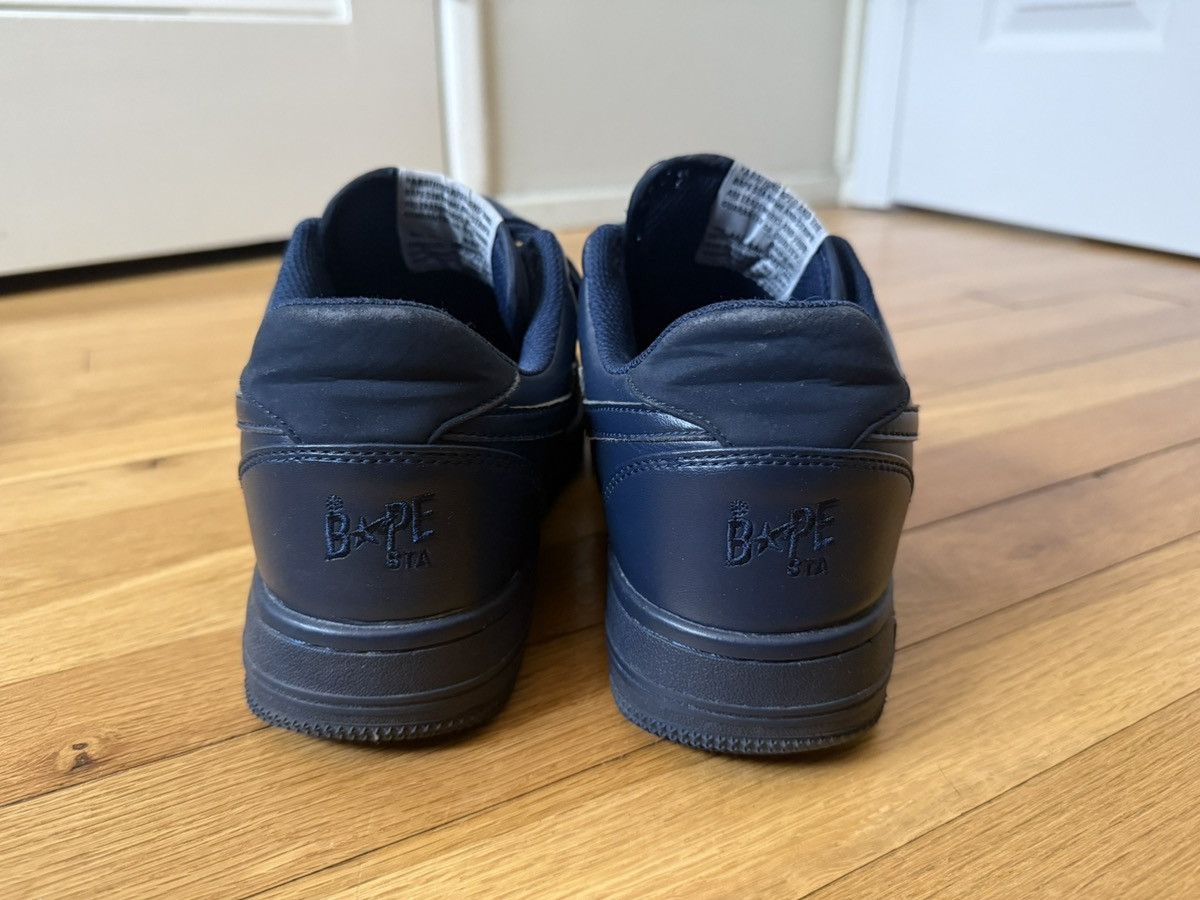 Bape Bape Navy Blue 2008 Leather Bapestas Foot Soldier US9.5 Size US 9.5 / EU 42-43 - 4 Thumbnail