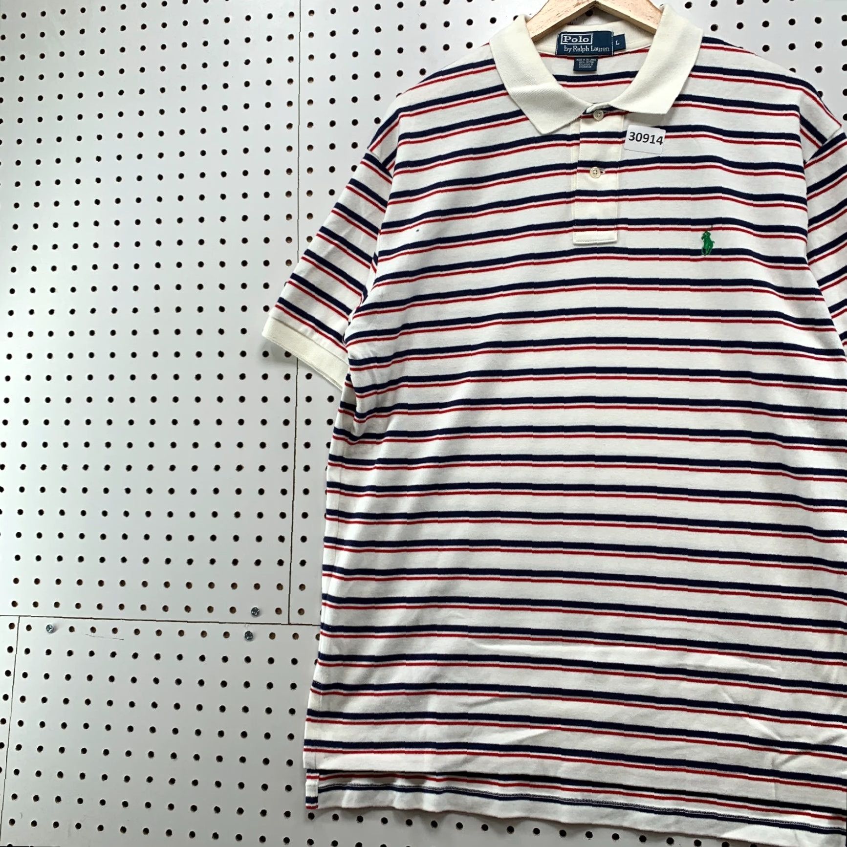 Ralph Lauren VINTAGE Polo Ralph Lauren Shirt Mens Large White Blue Red Striped Casual 24X30 Size US L / EU 52-54 / 3 - 3 Thumbnail