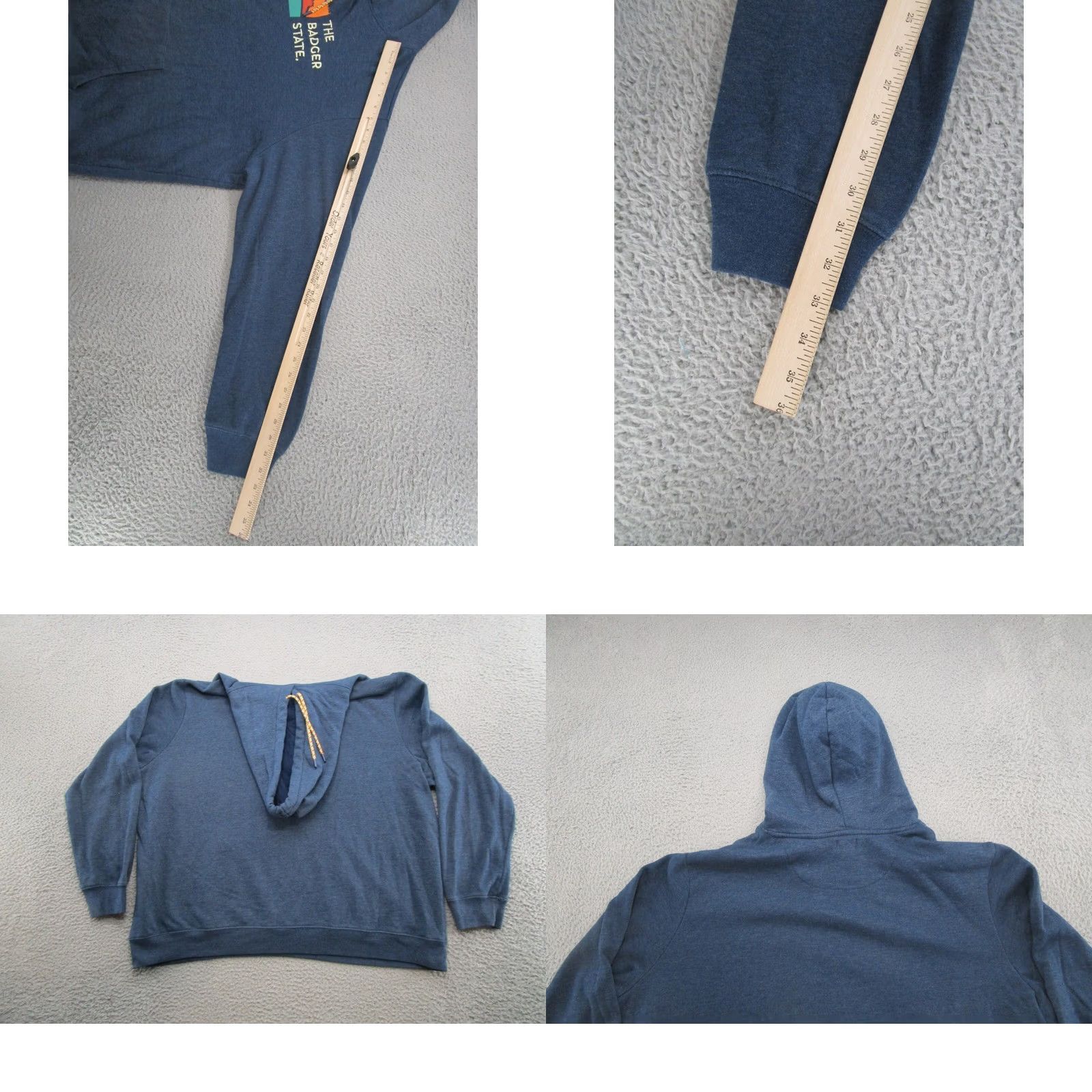 Vintage Home Free Wisconsin The Badger State Embroidered Hoodie Sweatshirt Size 2XL Blue Men Hooded Pullover Sports All Seasons Size US XXL / EU 58 / 5 - 8 Thumbnail