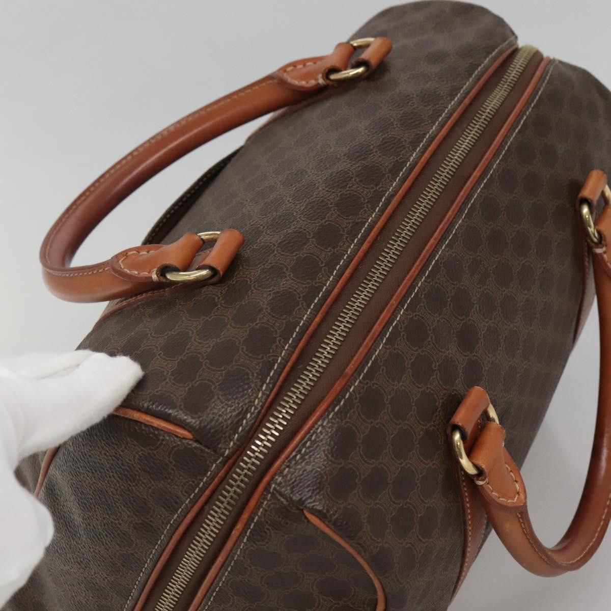 Celine CELINE Macadam Canvas Hand Bag Pvc Leather Brown Gold Size ONE SIZE - 6 Thumbnail