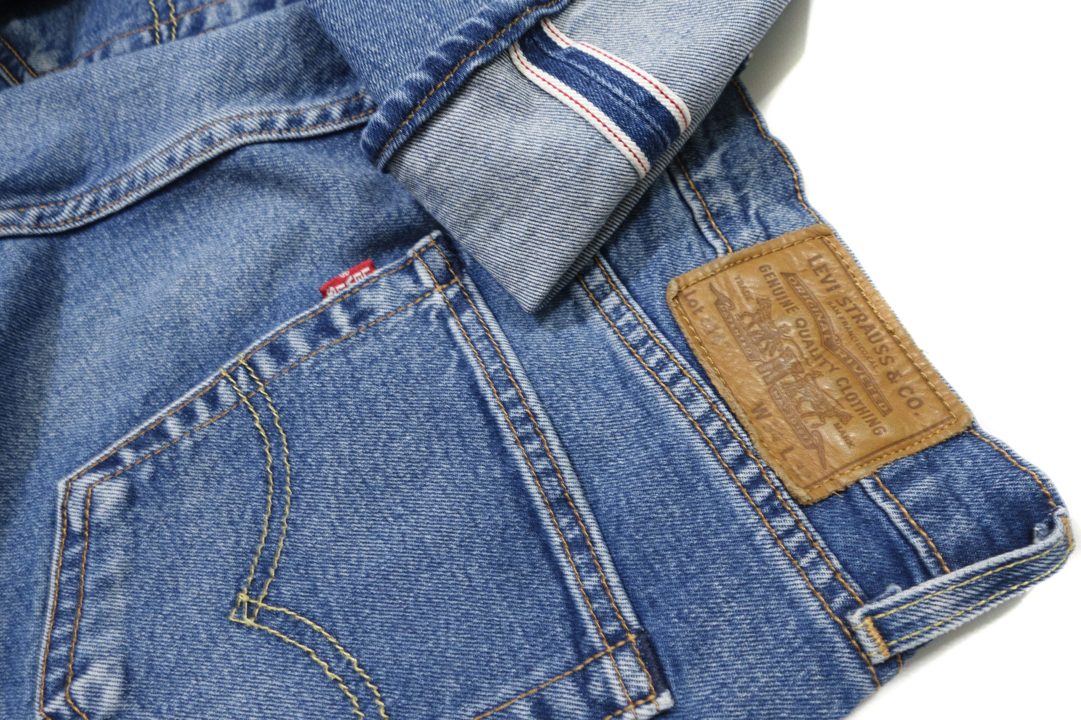 Levi's 514 Big E Premium Selvedge Washed Cropped Jeans Size US 34 / EU 50 - 3 Thumbnail