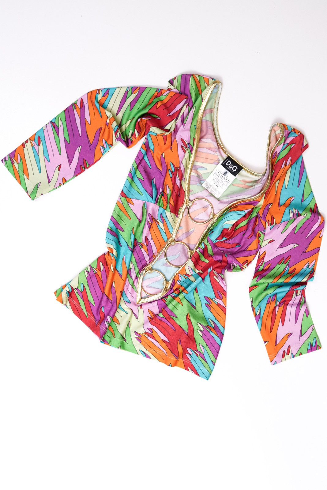 Dolce & Gabbana D&G Multicolored Handprint "O" Ring Top Size M / US 6-8 / IT 42-44 - 7 Thumbnail