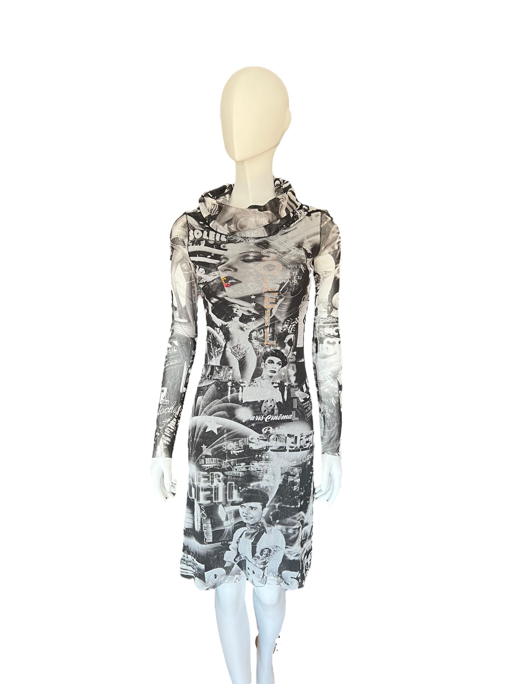 Jean Paul Gaultier Jean Paul Gaultier 1990s Circus Printed Mesh Dress. Size S / US 4 / IT 40 - 1 Thumbnail
