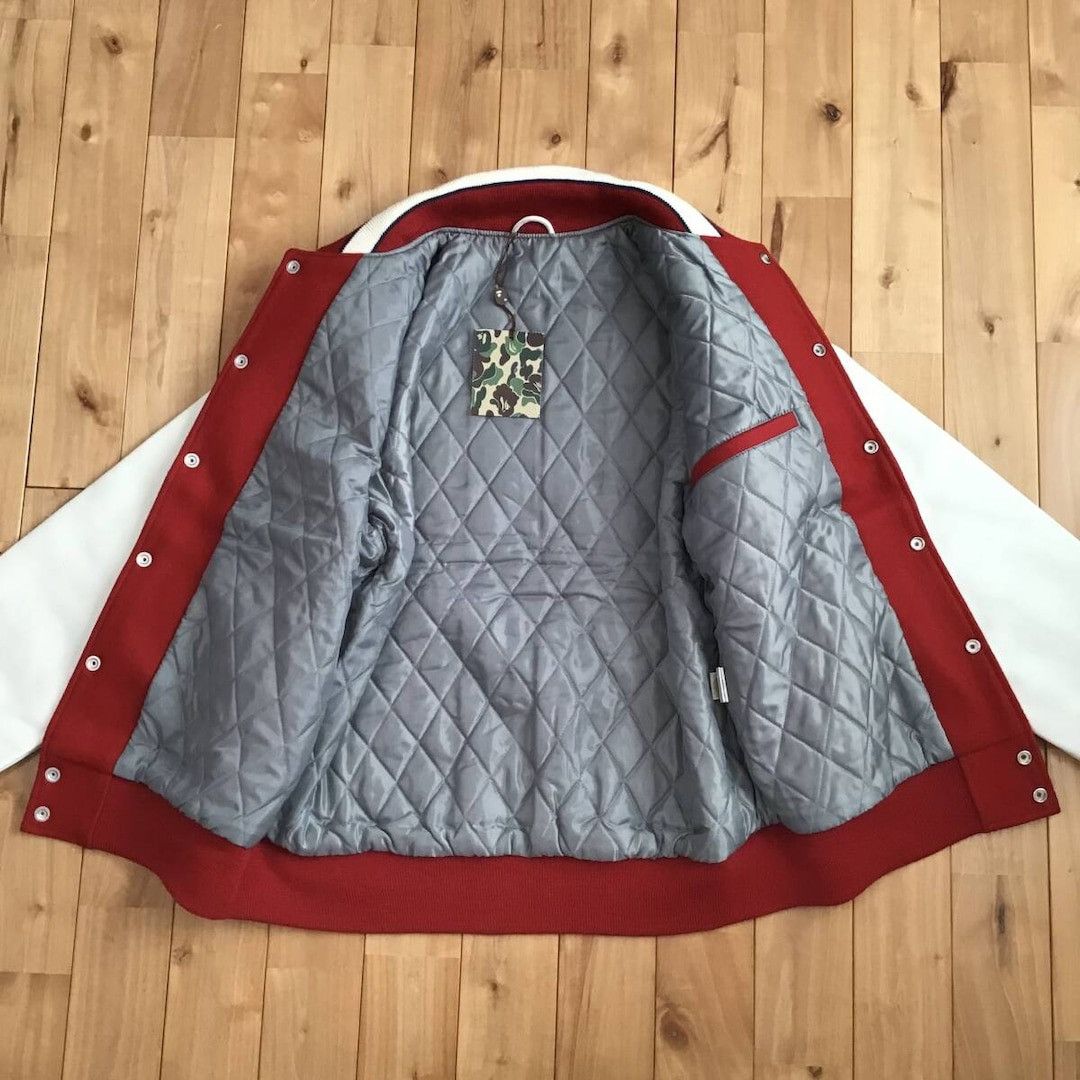 Bape × Nigo BAPE Sleeve Leather Varsity Jacket BEASTS REIGN SUPREME NIGO Size US XL / EU 56 / 4 - 7 Thumbnail
