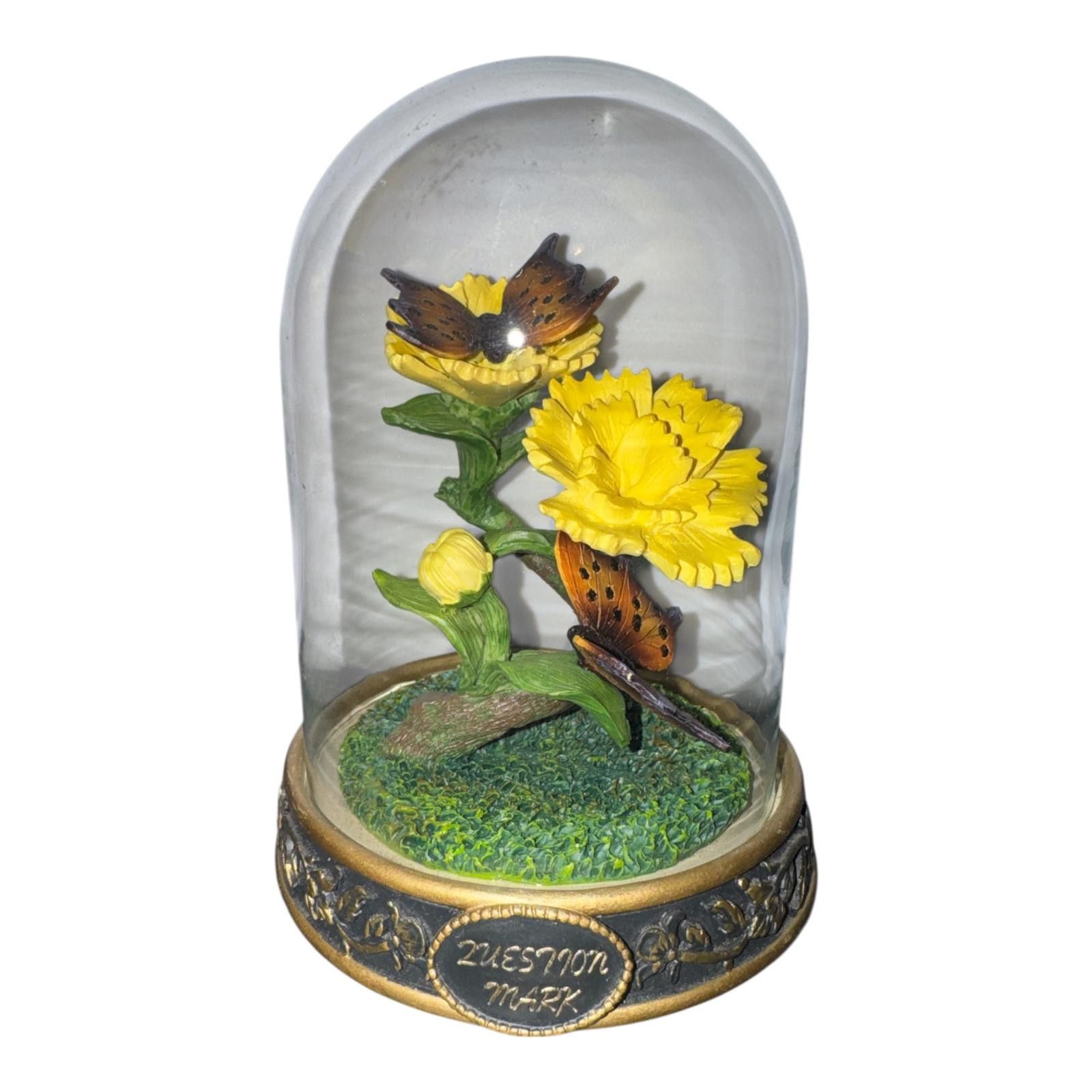 Unknown London Yellow Flower and Butterfly Decorative Dome Figurine Size ONE SIZE - 1 Thumbnail
