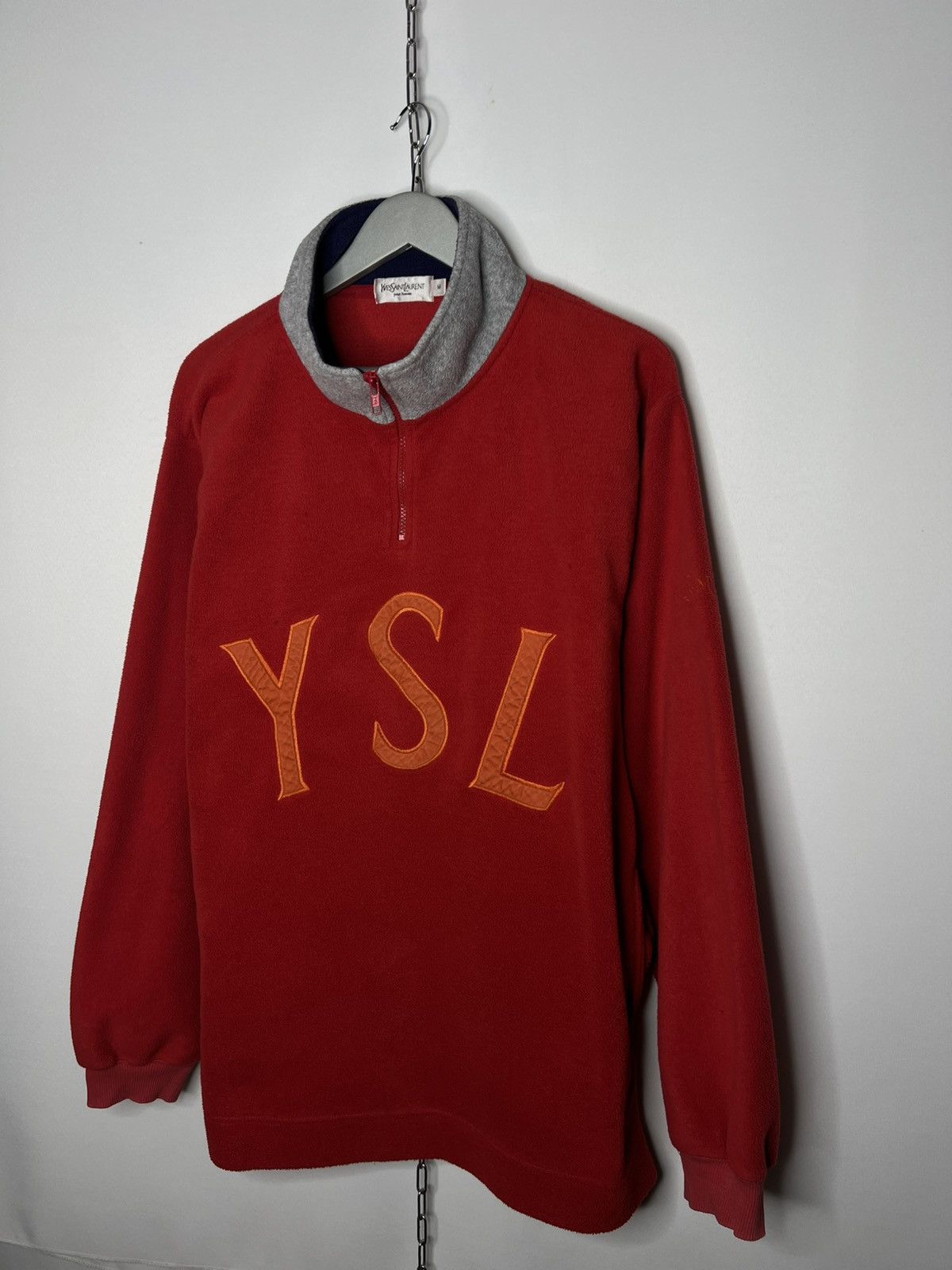 Yves Saint Laurent Men’s Vintage 90s Fleece YSL Sweatshirt Sweater Drake Rare Size US M / EU 48-50 / 2 - 2 Thumbnail