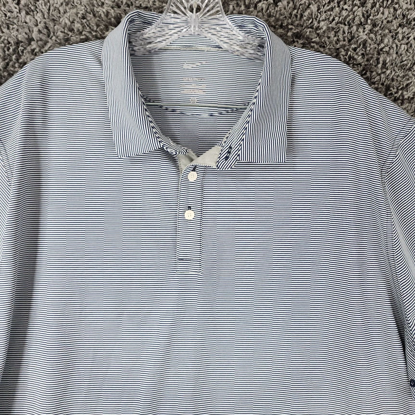 Nike Nike Dri-Fit Polo Shirt Mens 2XL Blue Striped Short Sleeve Polo Polo Shirt Mens 2XL Blue Striped Nike Dri-Fit Mens 2XL Blue Striped Short Sleeve Polo Size US XXL / EU 58 / 5 - 4 Thumbnail