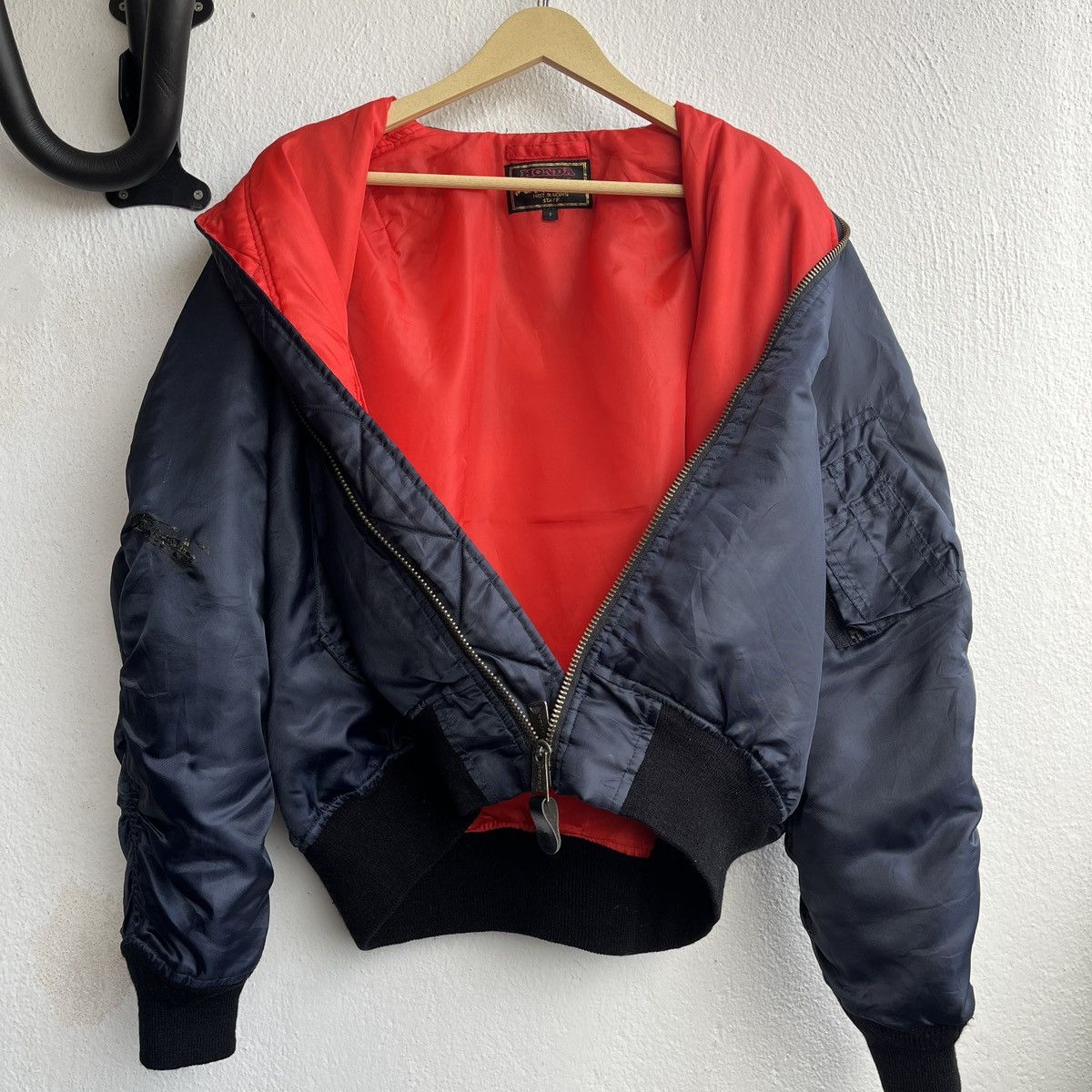 Honda × Vintage VINTAGE 80s HONDA HOT RACING STAFF BOMBER JACKET Size US L / EU 52-54 / 3 - 16 Thumbnail