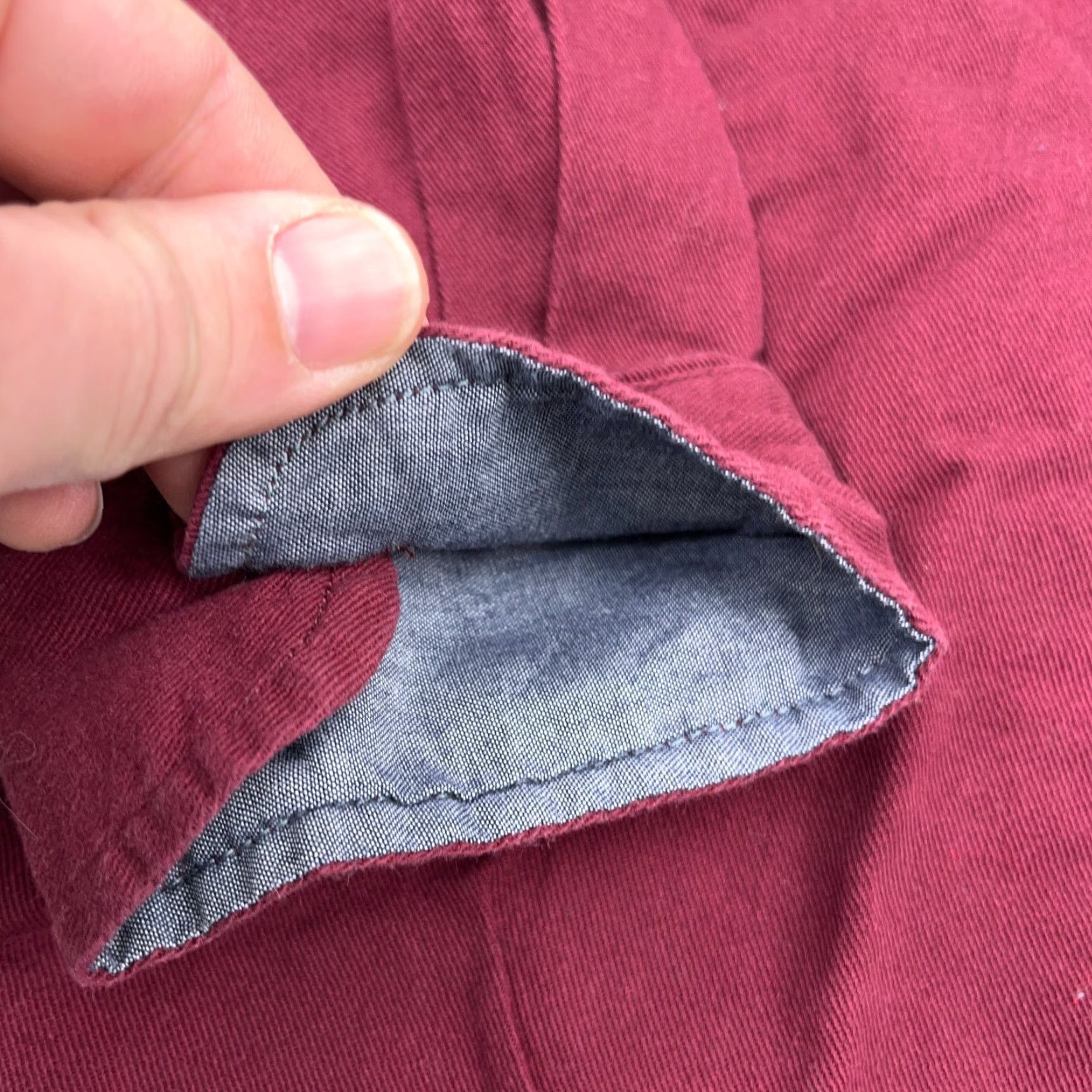 Wrangler Wrangler Shirt Men XL Maroon Button Up Twill Denim Double Pocket Work Wear Size US XL / EU 56 / 4 - 2 Thumbnail
