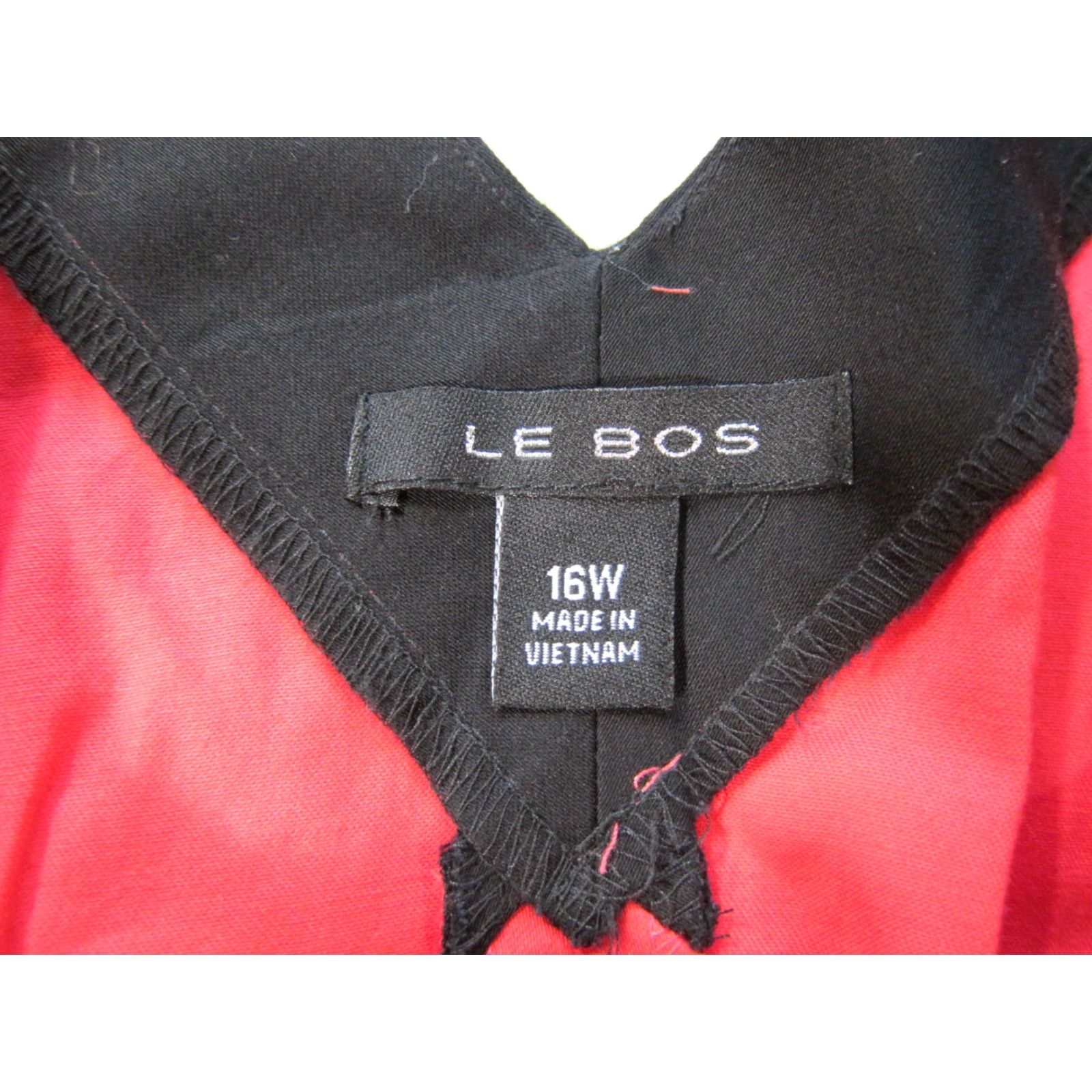 Vintage NWT Le Bos Cotton Pink Orange Black Sleeveless Drop Waist Tank Dress Plus 16W Size XXL / US 16-18 / IT 52-54 - 4 Thumbnail