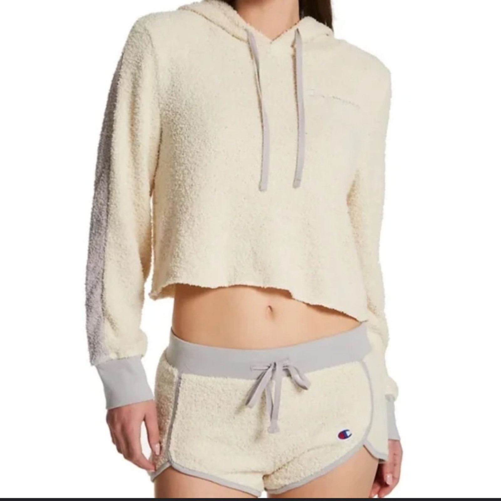 Champion Champion Cropped Marshmallow Hoodie – White/Cream – Size M Size M / US 6-8 / IT 42-44 - 1 Thumbnail