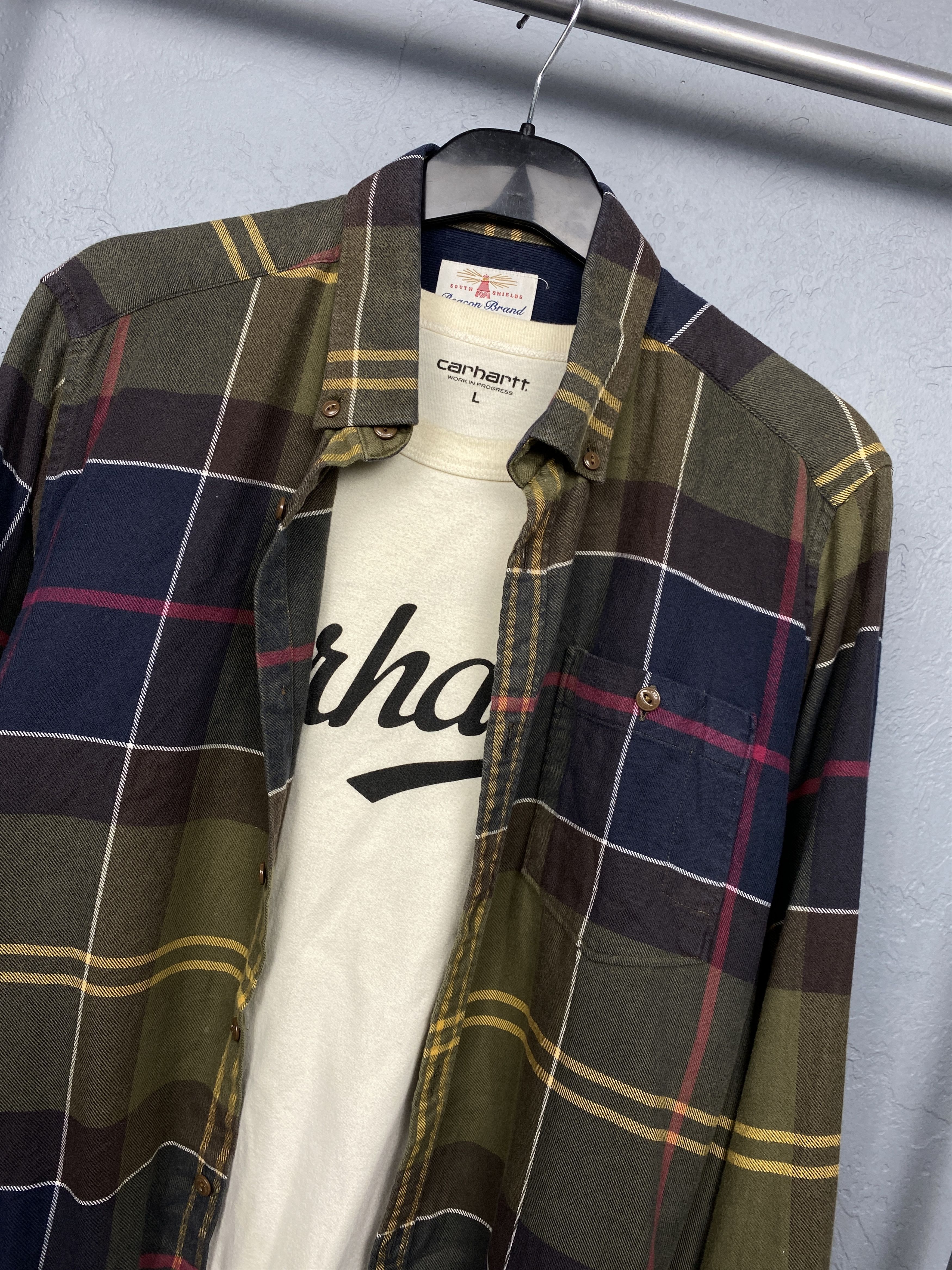 Barbour Barbour Mens Flannel Tartan Plaid Shirt Size US M / EU 48-50 / 2 - 2 Thumbnail
