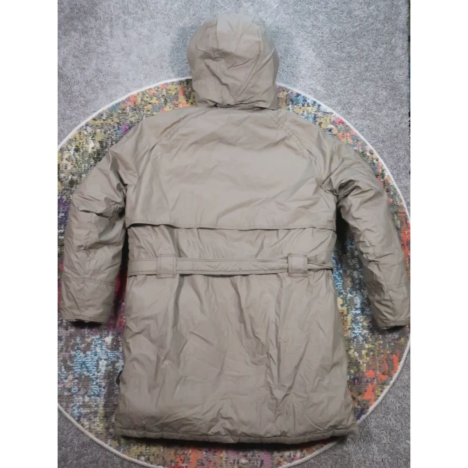 Bill Blass VINTAGE Bill Blass Coat Parka Puffer Down Large L Beige Removable Hood Mens USA 90s Paint Spots Size US L / EU 52-54 / 3 - 2 Thumbnail