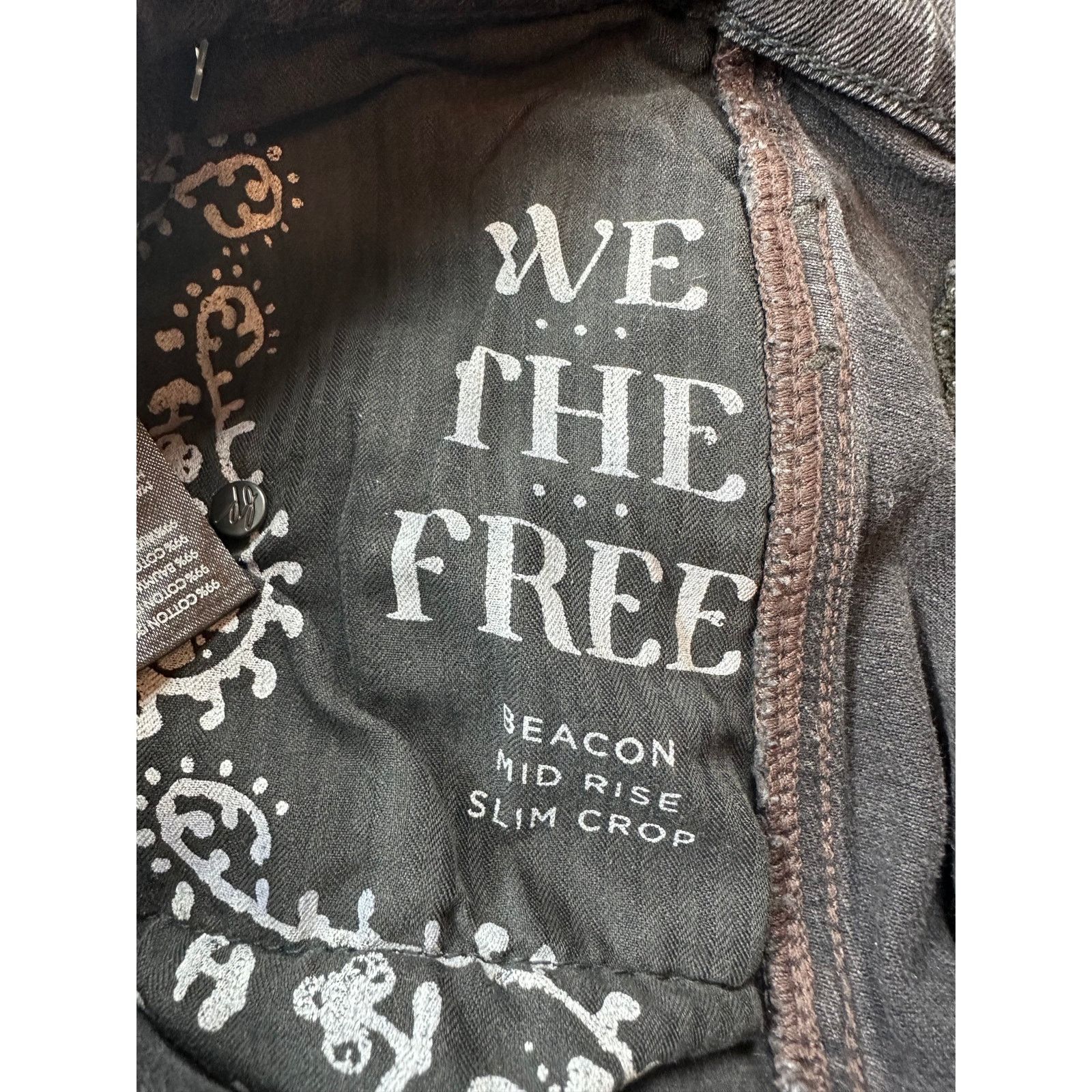 Free People Free People Beacon Mid Rise Slim Crop Jeans Black Quartz 30 Size 30" / US 8 / IT 44 - 20 Thumbnail