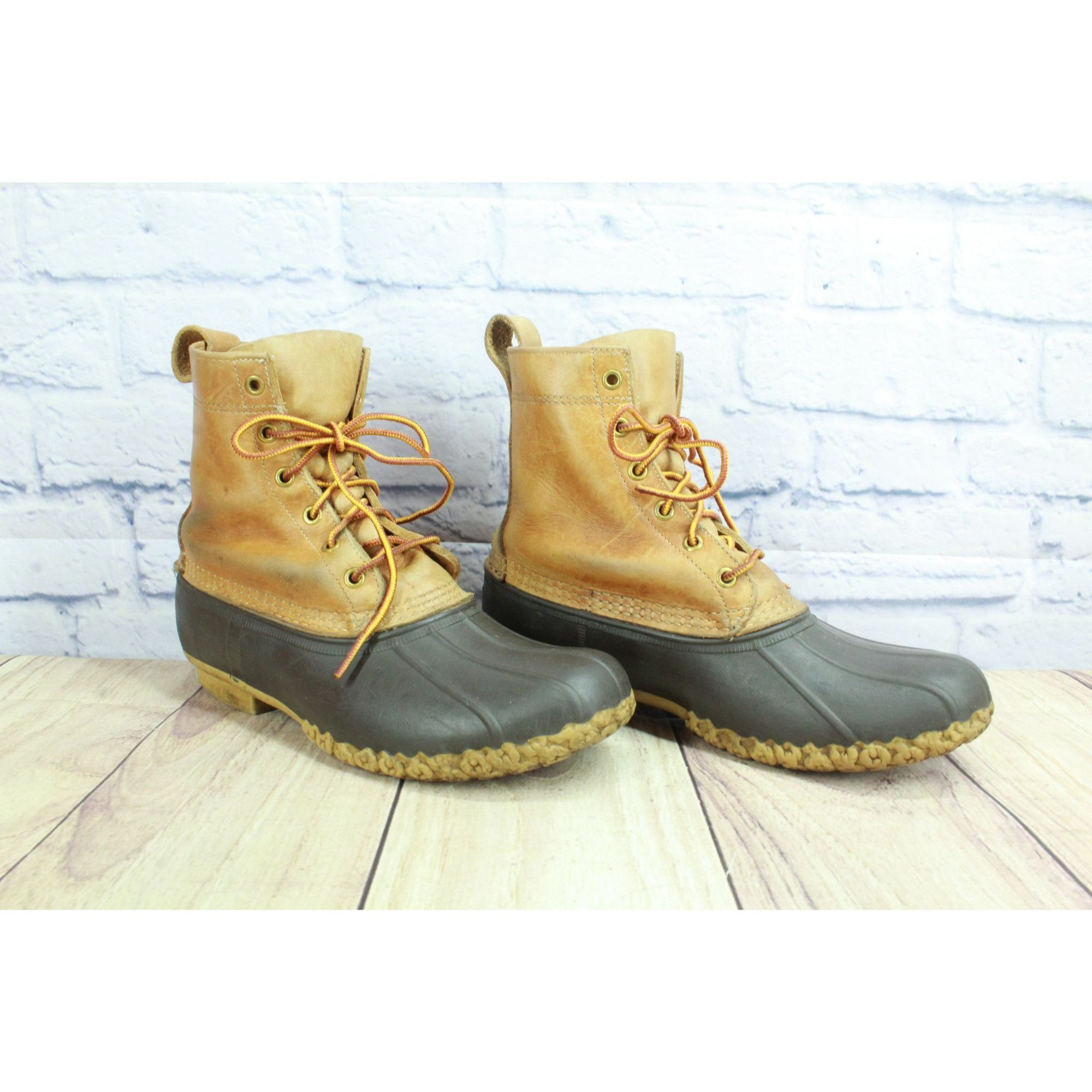 L.L. Bean LL Bean Women's Lace Up Brown Leather Ankle Duck Boots Unlin Size US 9 / IT 39 - 3 Thumbnail