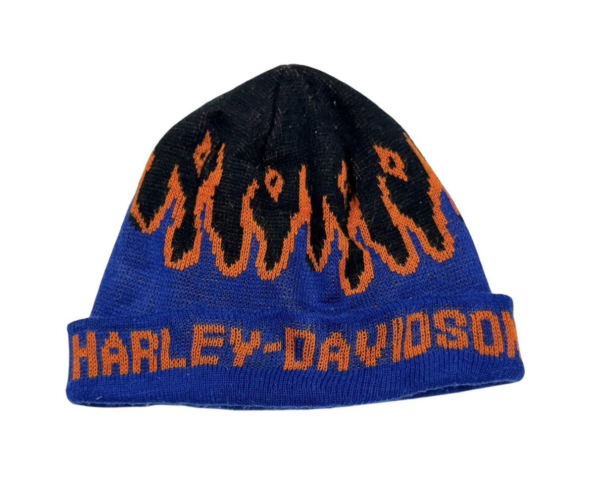 Harley Davidson Vtg🔥90’s Harley Davidson Flames Beanie Snow Caps Usa Size ONE SIZE - 1 Thumbnail