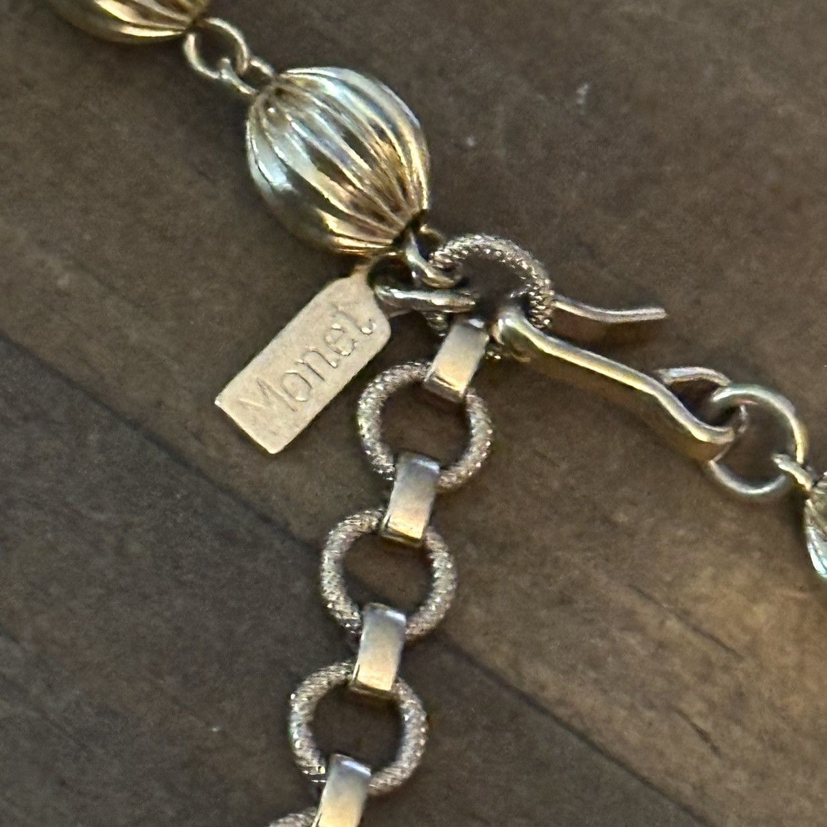 Monet Vintage Monet gold tone ribbed ball bead choker necklace Size ONE SIZE - 3 Thumbnail