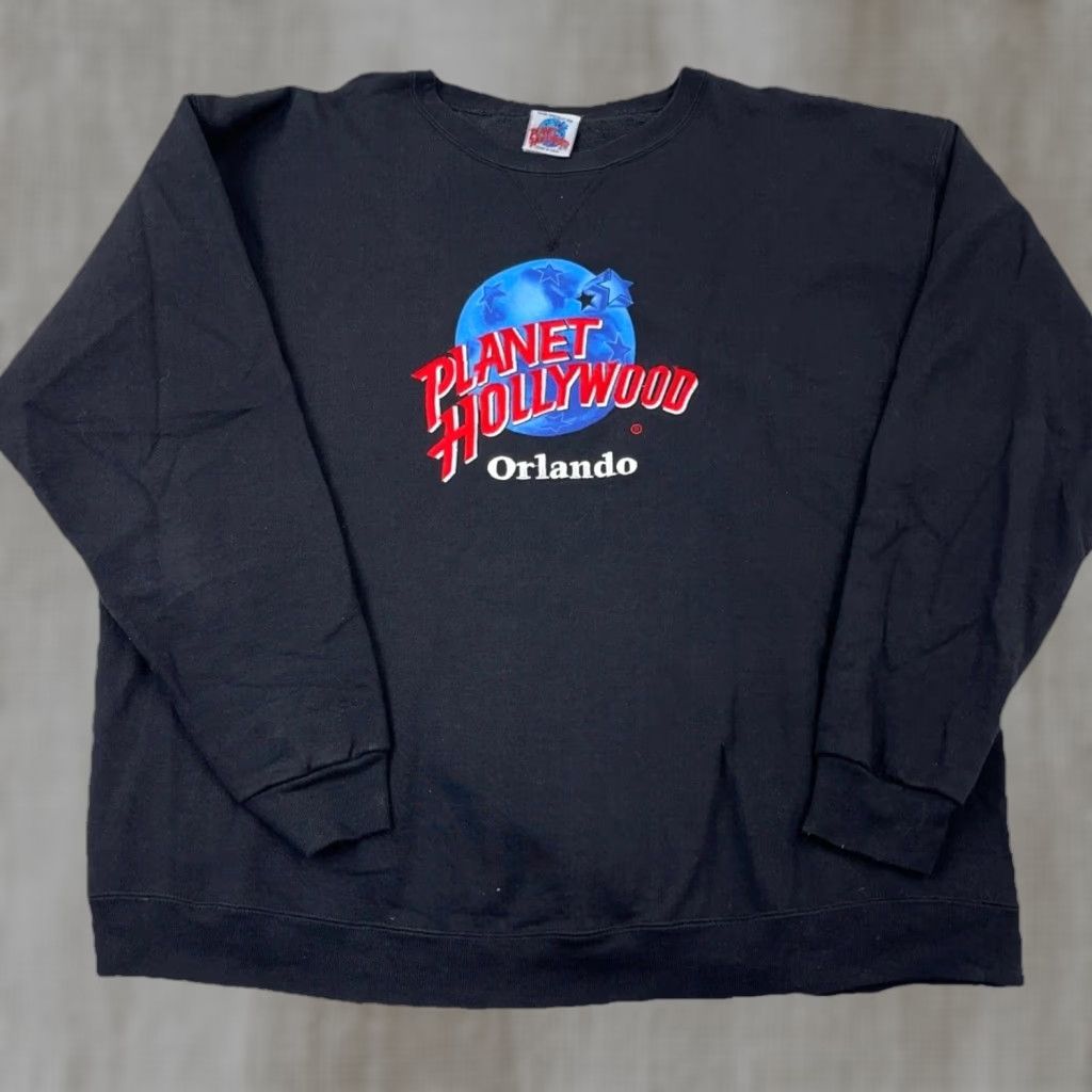 Planet Hollywood Vintage Planet Hollywood Sweatshirt Men XXL Black Crew Neck Orlando USA Made Size US XXL / EU 58 / 5 - 1 Thumbnail
