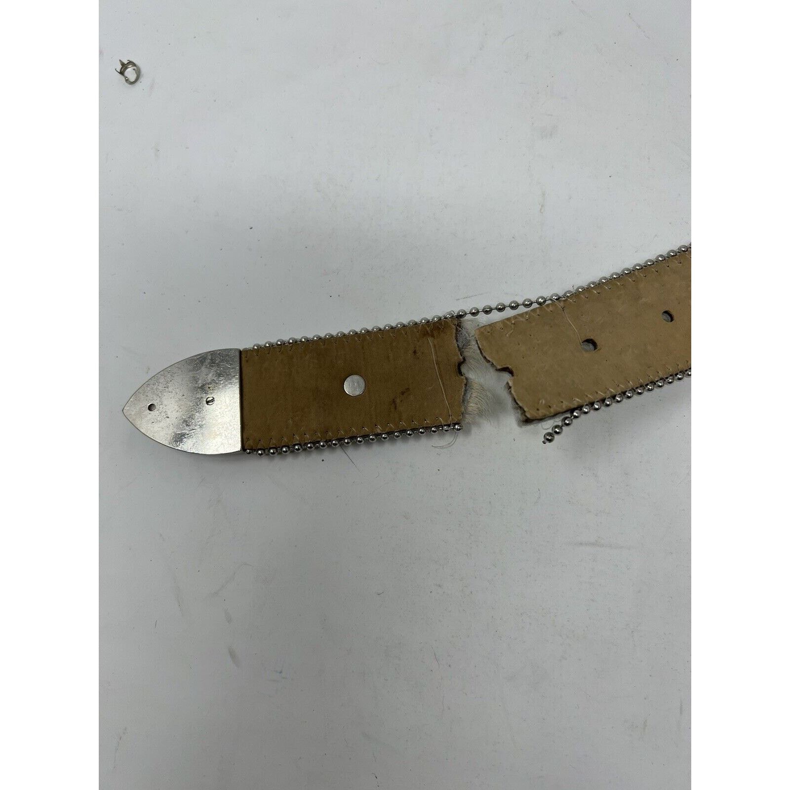 B.B. Simon BB Simon Cowhide Pony Hair Swarovski Crystal Studded Belt Size ONE SIZE - 5 Thumbnail