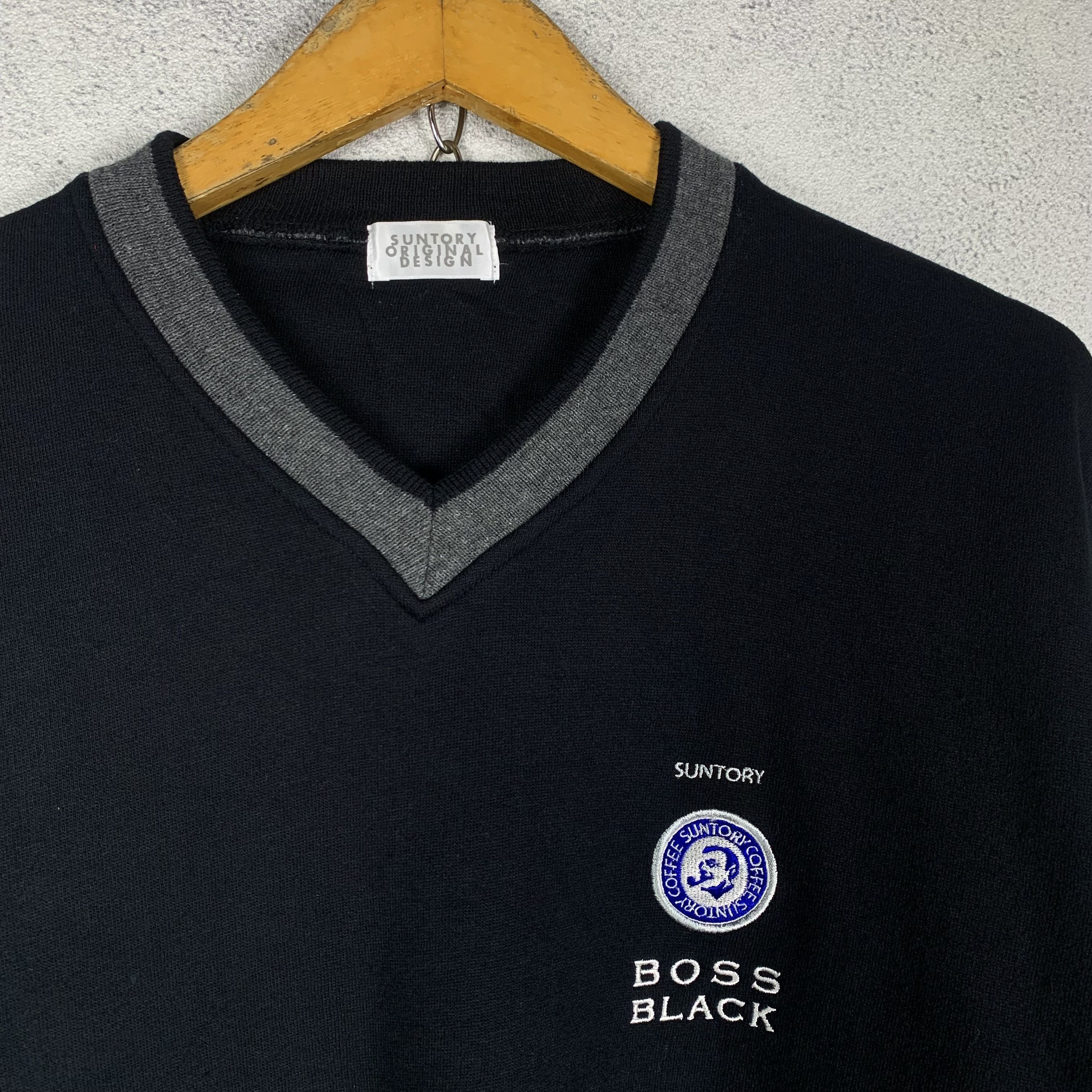 Japanese Brand Vintage Suntory Coffee Boss Sweater Jumper Vneck Size US M / EU 48-50 / 2 - 2 Thumbnail