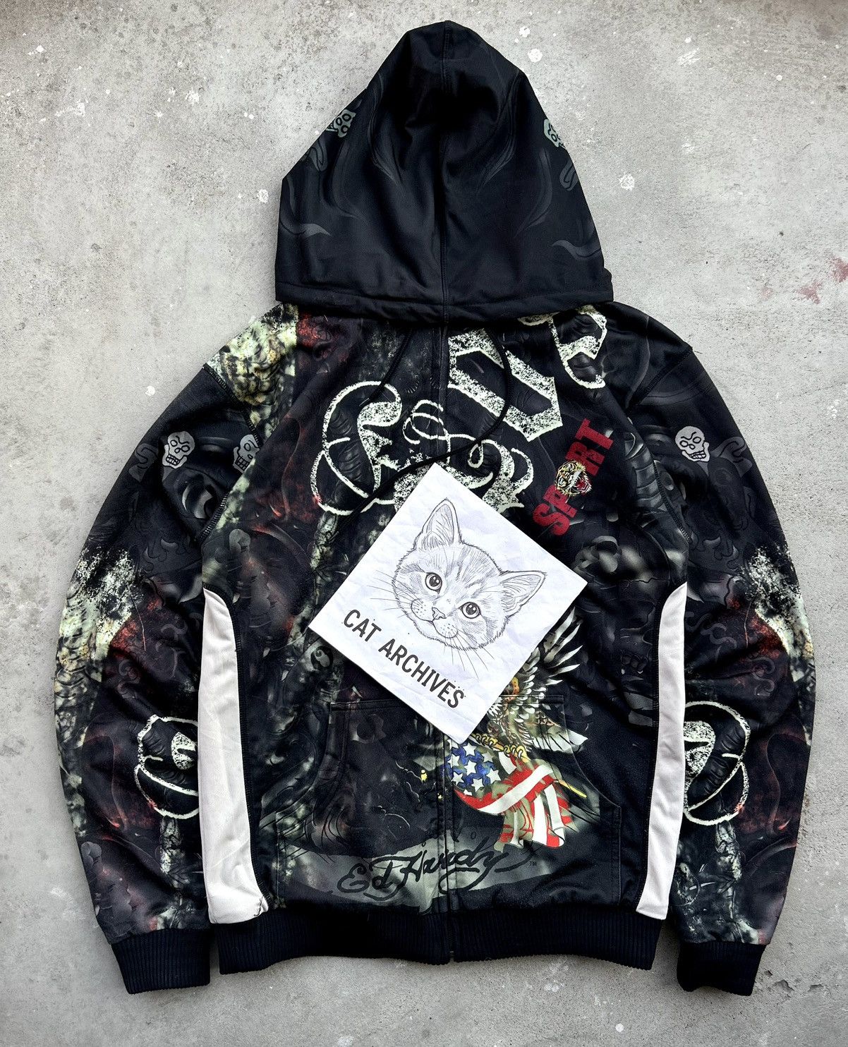 Ed Hardy CRAZY VINTAGE ED HARDY LOS ANGELES ZIPPER HOODIE Size US L / EU 52-54 / 3 - 19 Thumbnail