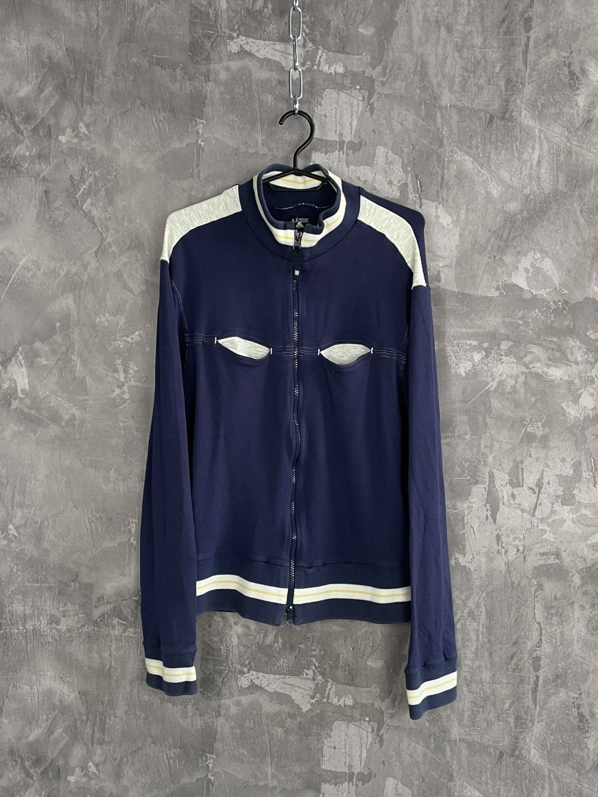 Armani Armani Vintage Y2K Zip Up Glam Sweatshirt Size US XL / EU 56 / 4 - 1 Thumbnail