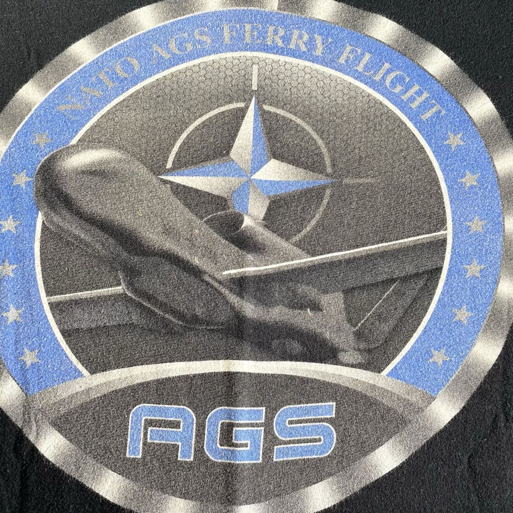 Vintage Northrop Grumman Men's Small NATO AGS Ferry Flight Plane Tee OTAN Shirt Black Size US S / EU 44-46 / 1 - 3 Thumbnail