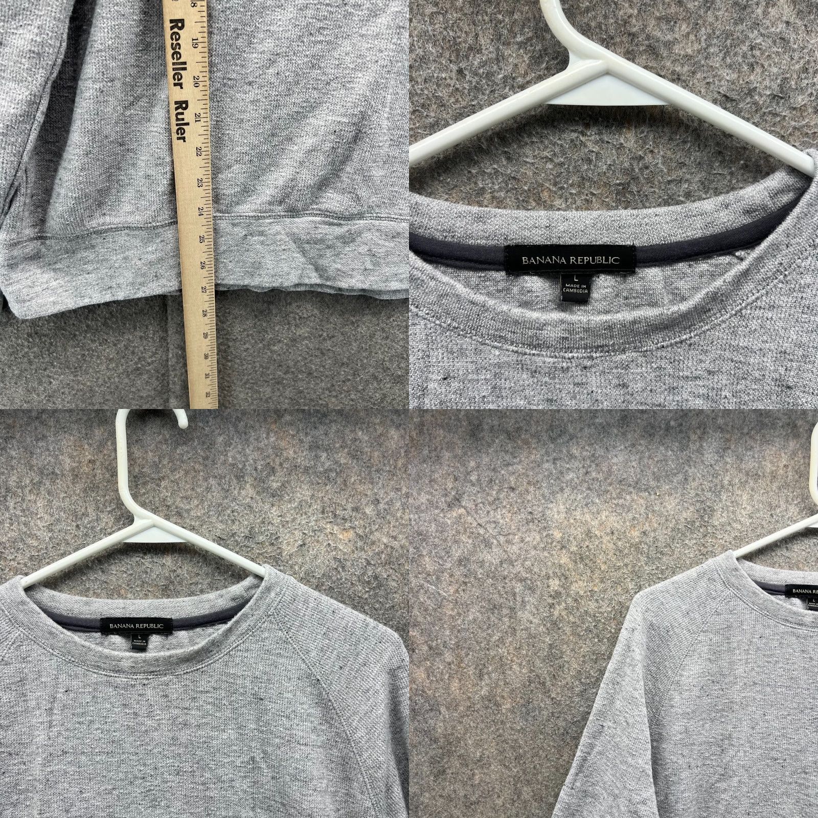 Banana Republic BANANA REPUBLIC Sweater Mens Large Gray Crewneck Pullover Fleece Long Sleeve Cotton All Seasons Regular Fit Vintage: No Size US L / EU 52-54 / 3 - 8 Thumbnail