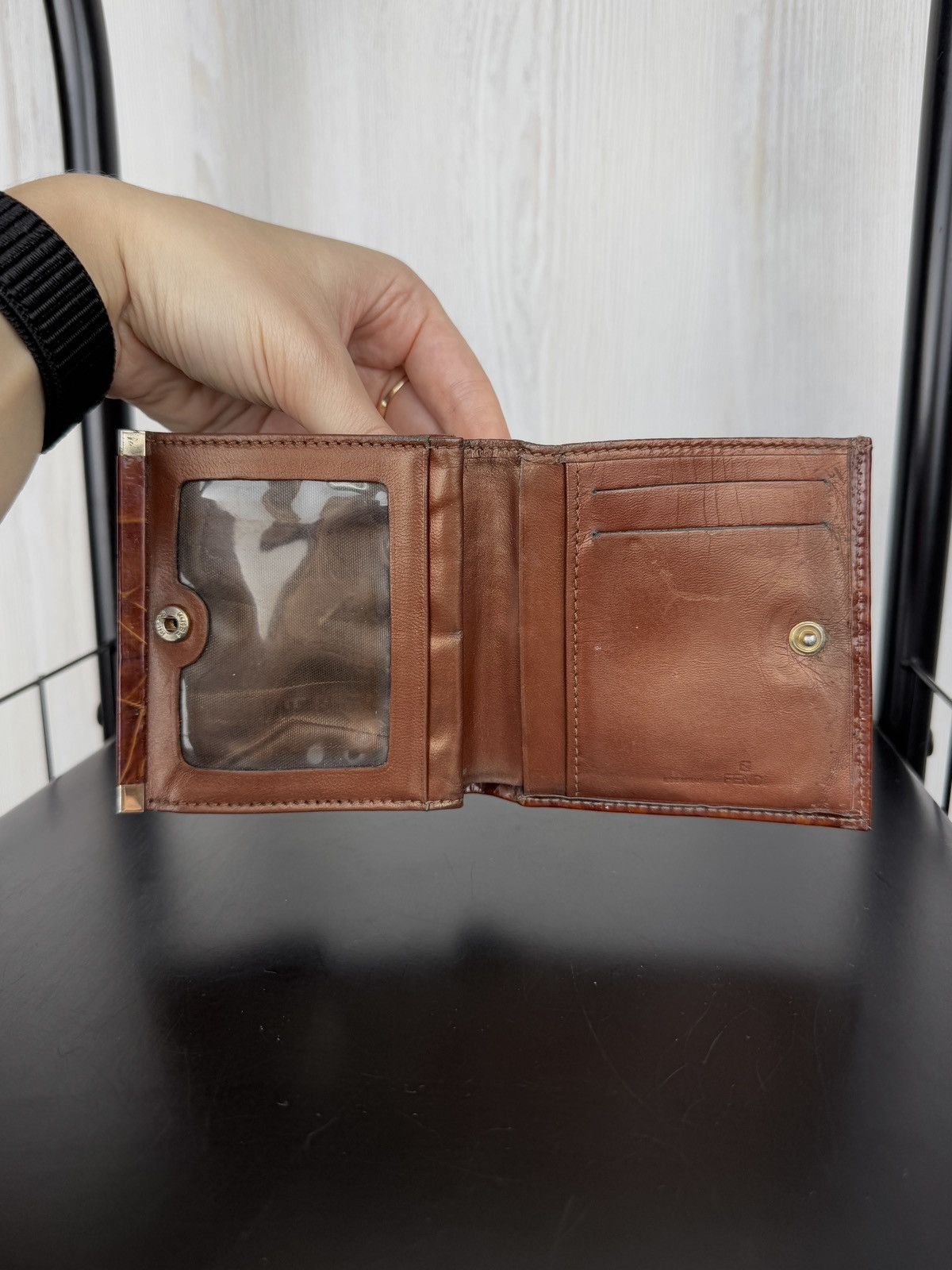 Fendi vintage small brown wallet