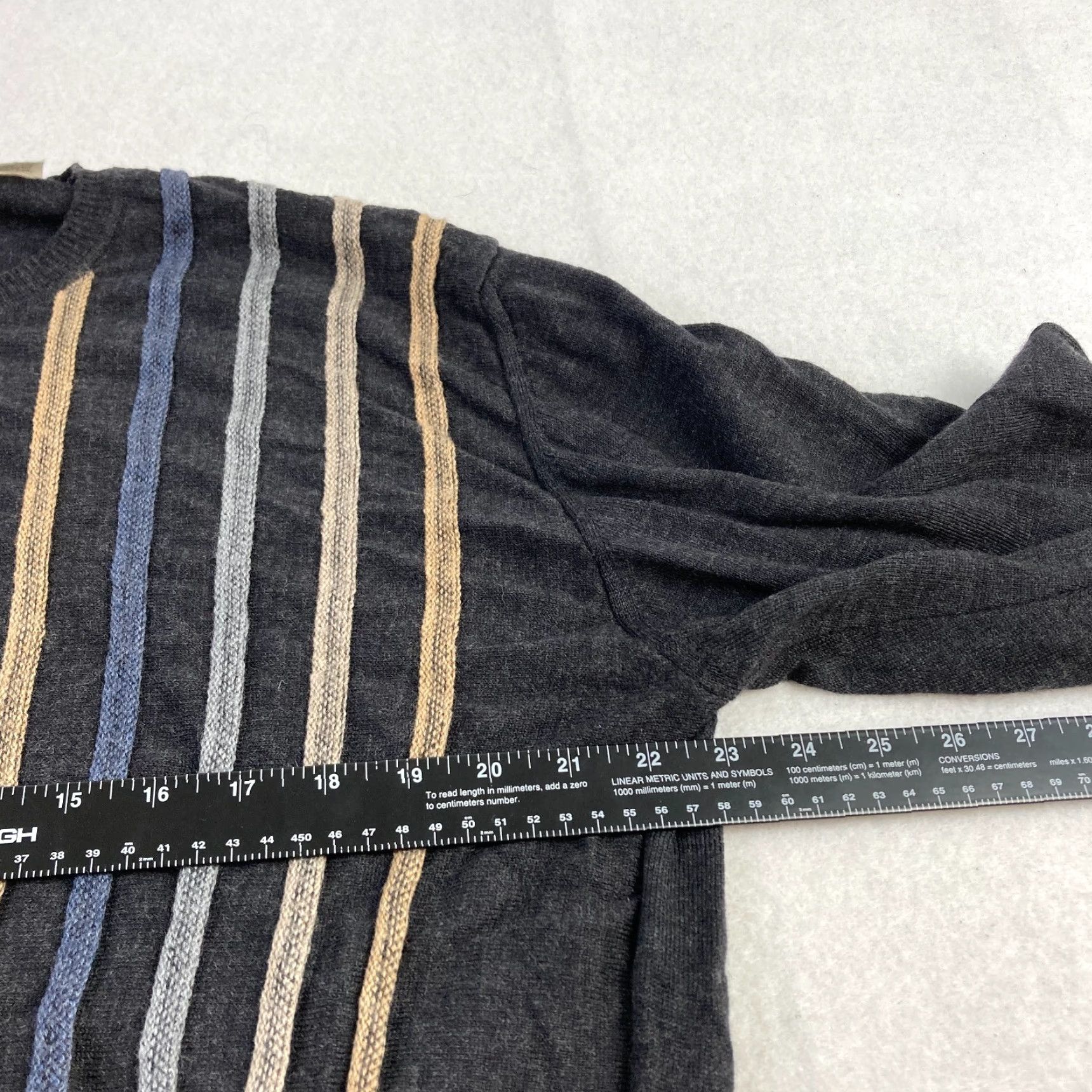 Jim Thompson VINTAGE Norm Thompson Merino Wool Sweater Mens 2XL Striped Italian Made Size US XXL / EU 58 / 5 - 7 Thumbnail