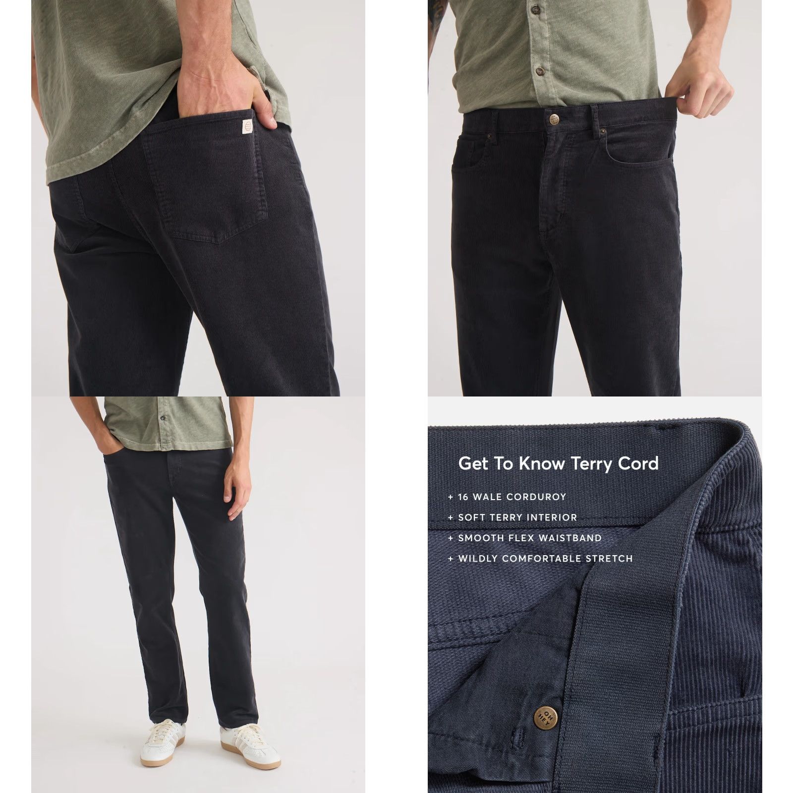 Marine Layer Marine Layer Slim Straight Terry Cord 5 Pocket Pant Washed Black 30x32 Mens Vintage No Size US 30 / EU 46 - 9 Thumbnail