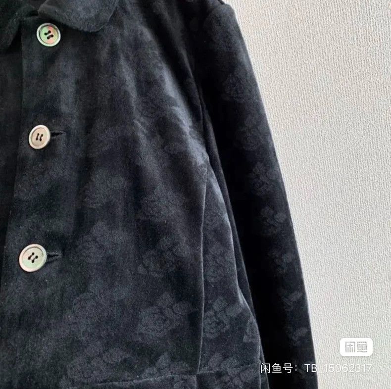 Comme des Garcons Comme des Garcons Black velvet dark flower print dark wind Size XS / US 0-2 / IT 36-38 - 5 Thumbnail