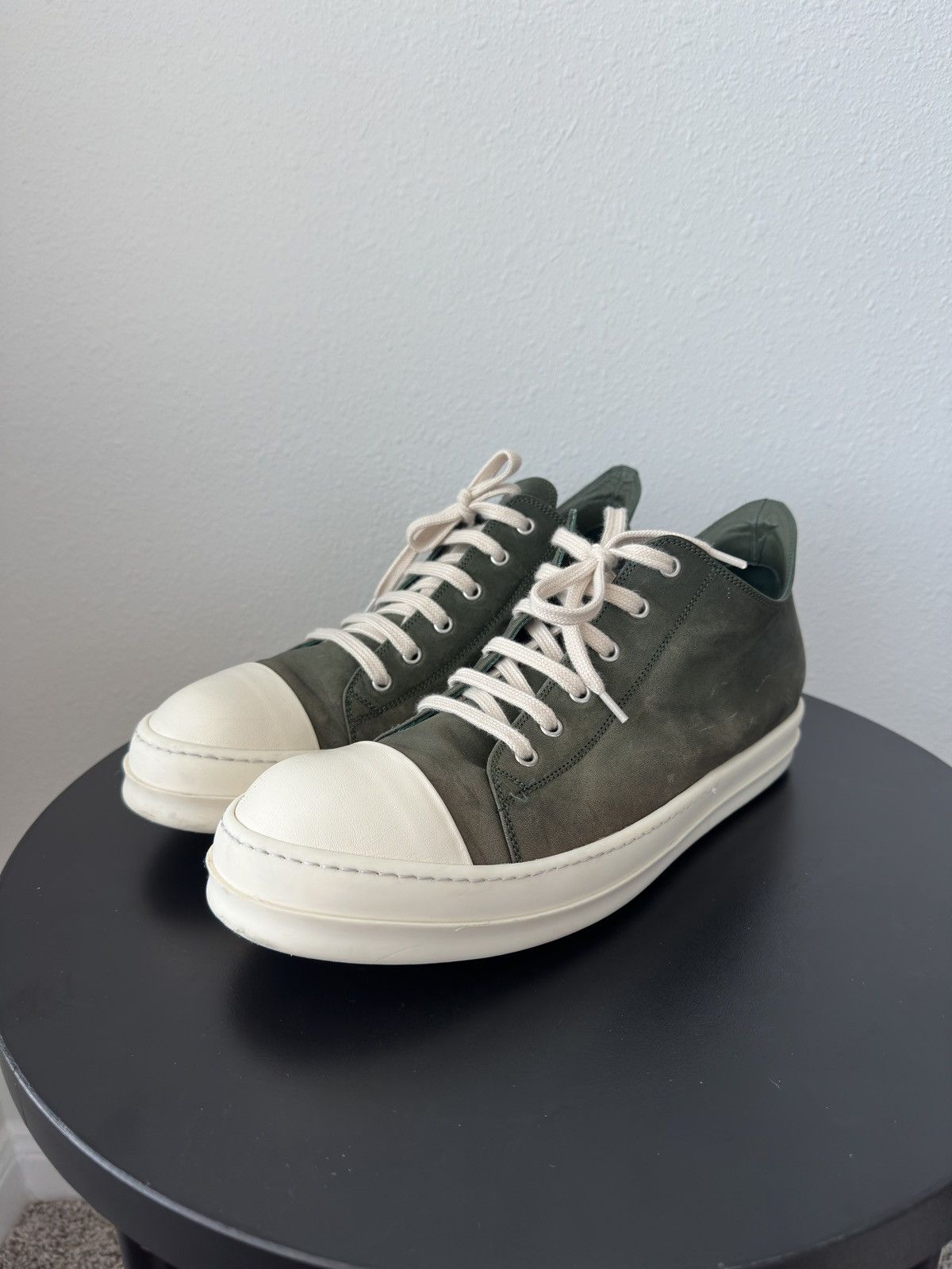 Rick Owens RICK OWENS RAMONE JUMBO LOW SNEAKER EDFU GREEN | Grailed