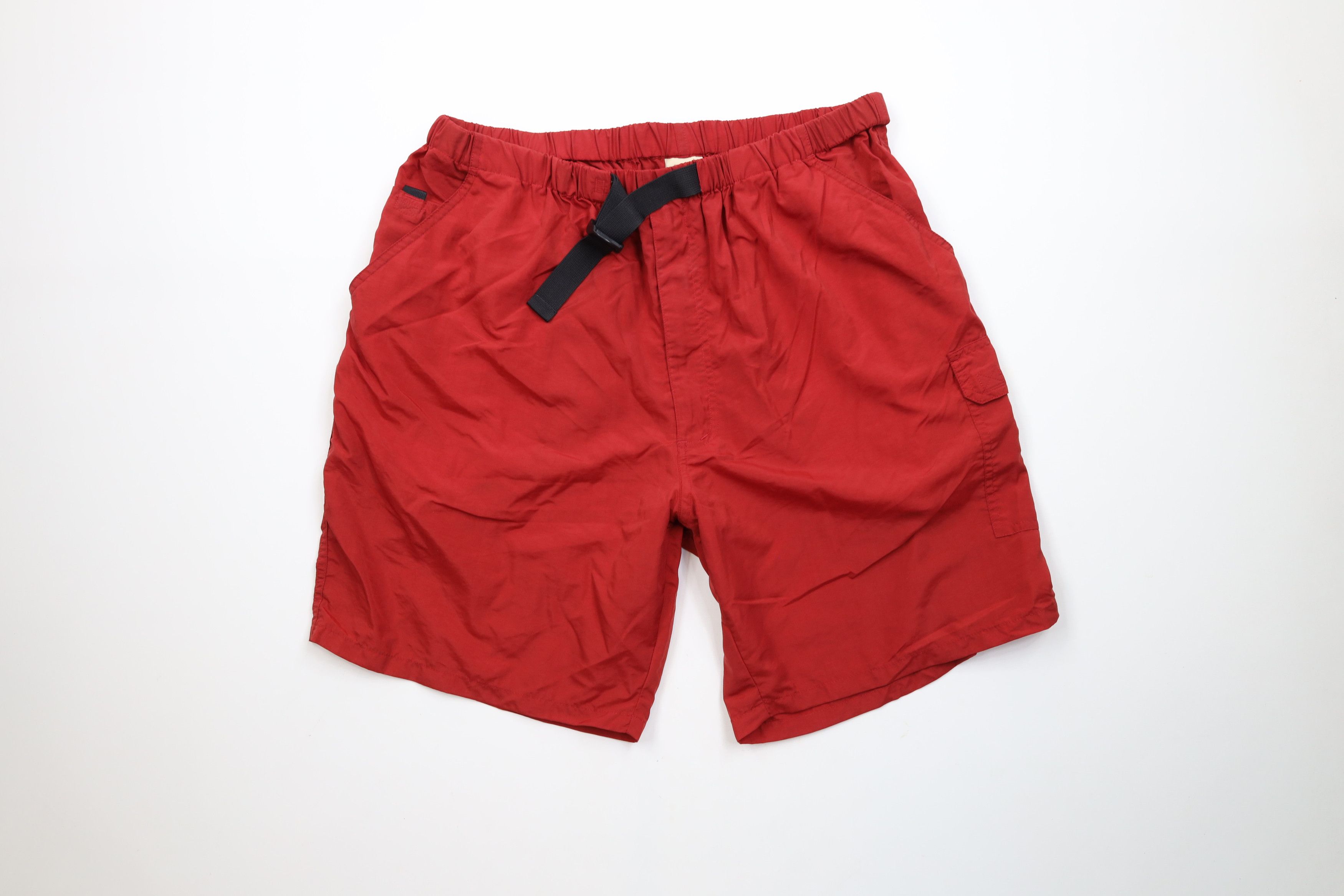 Vintage Vintage 90s Streetwear Packable Trekking Cargo Shorts Red Size US 34 / EU 50 - 1 Thumbnail