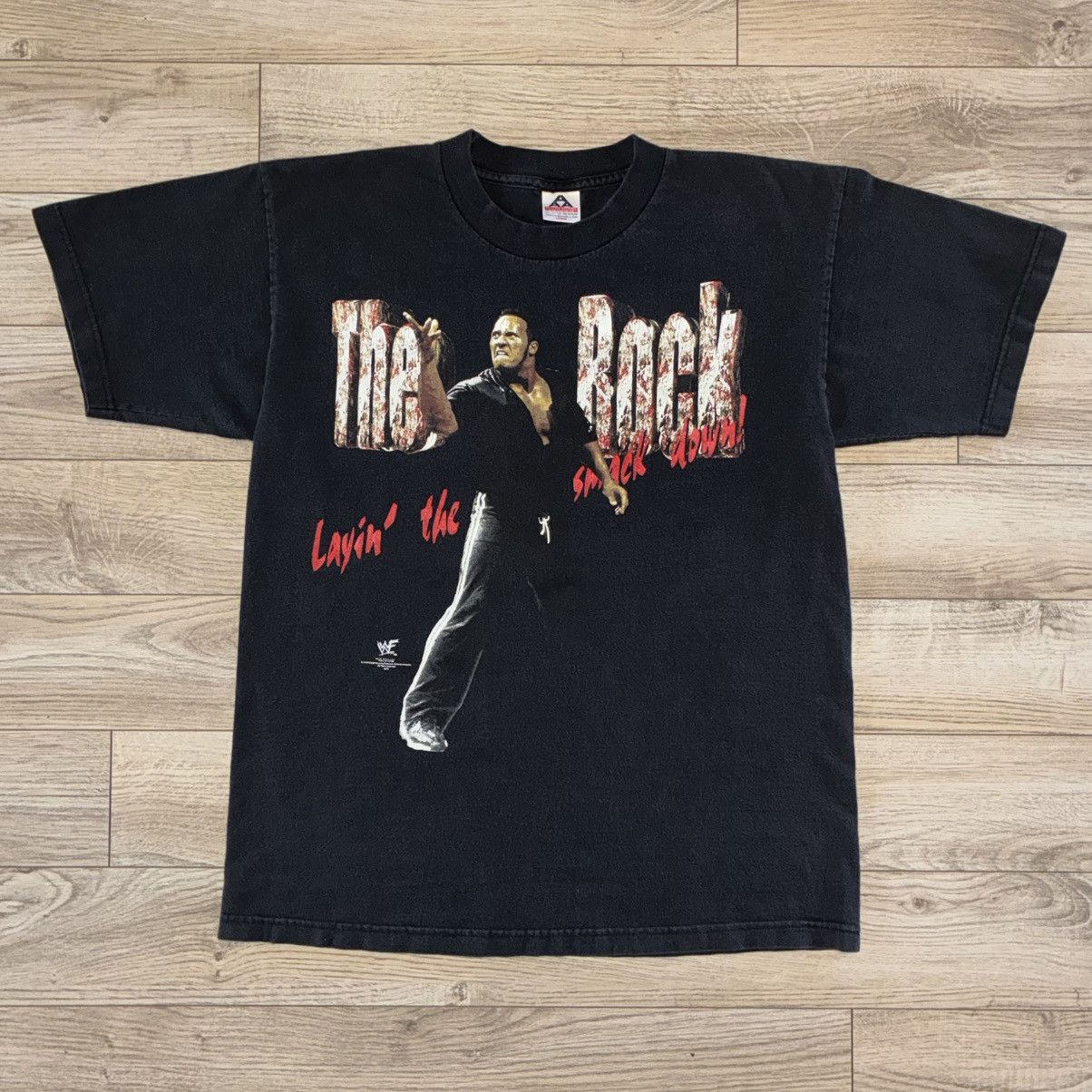AAA The Rock 1999 WWF Layin The Smack Down Tee Shirt Size US L / EU 52-54 / 3 - 1 Thumbnail