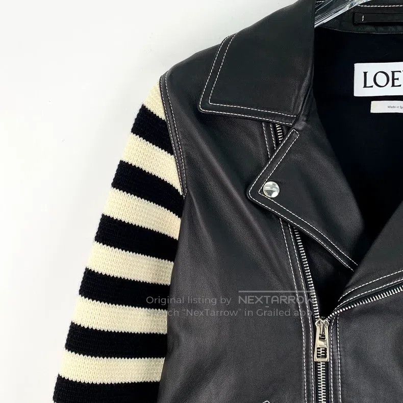 Loewe Loewe Multicolor Striped Lamb Leather Jacket Size XS / US 0-2 / IT 36-38 - 3 Thumbnail