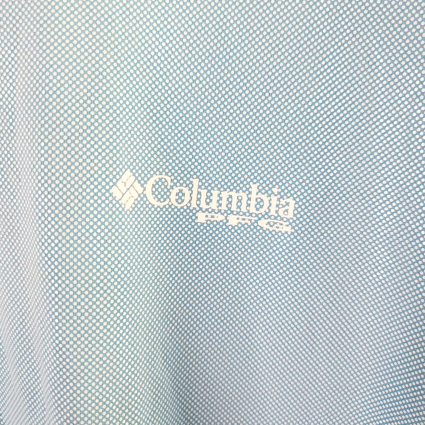 Vintage Columbia PFG Omni-Shade Shirt Mens XL Blue Pebbled Short Sleeve Crew Neck Graphic Geometric Outdoors 90s Retro Size US XL / EU 56 / 4 - 5 Thumbnail