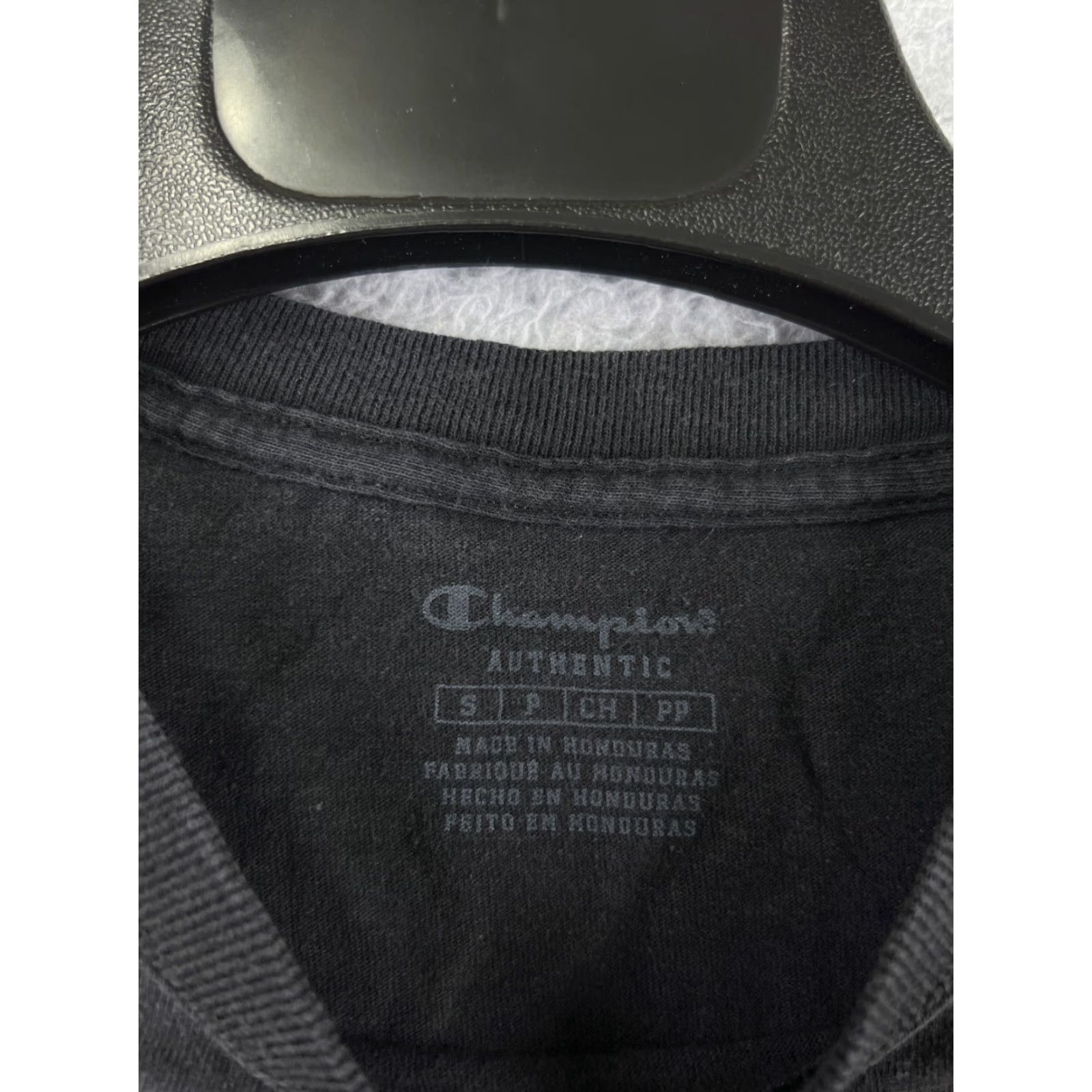 Champion VINTAGE Champion Shirt Mens Small Black Spellout Logo Short Sleeve Crew Neck Cotton Size US S / EU 44-46 / 1 - 4 Thumbnail