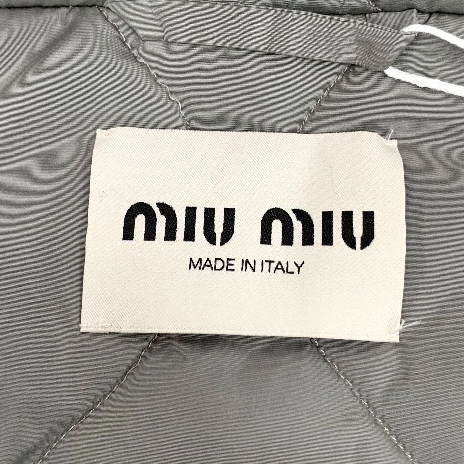 Miu Miu Miu Miu 2023 Gray Logo Hooded Jacket. Size M / US 6-8 / IT 42-44 - 6 Thumbnail