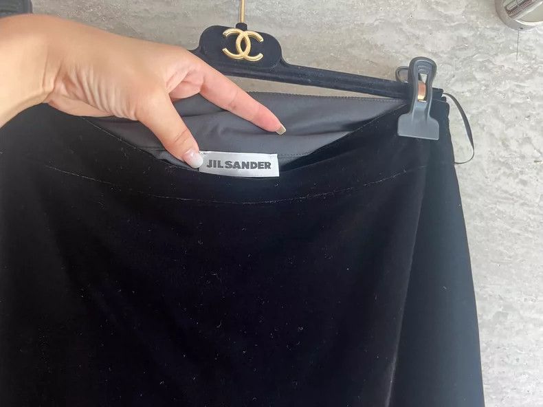 Jil Sander Jil Sander Velvet midi skirt Size 24" / US 00 / IT 34 - 2 Thumbnail