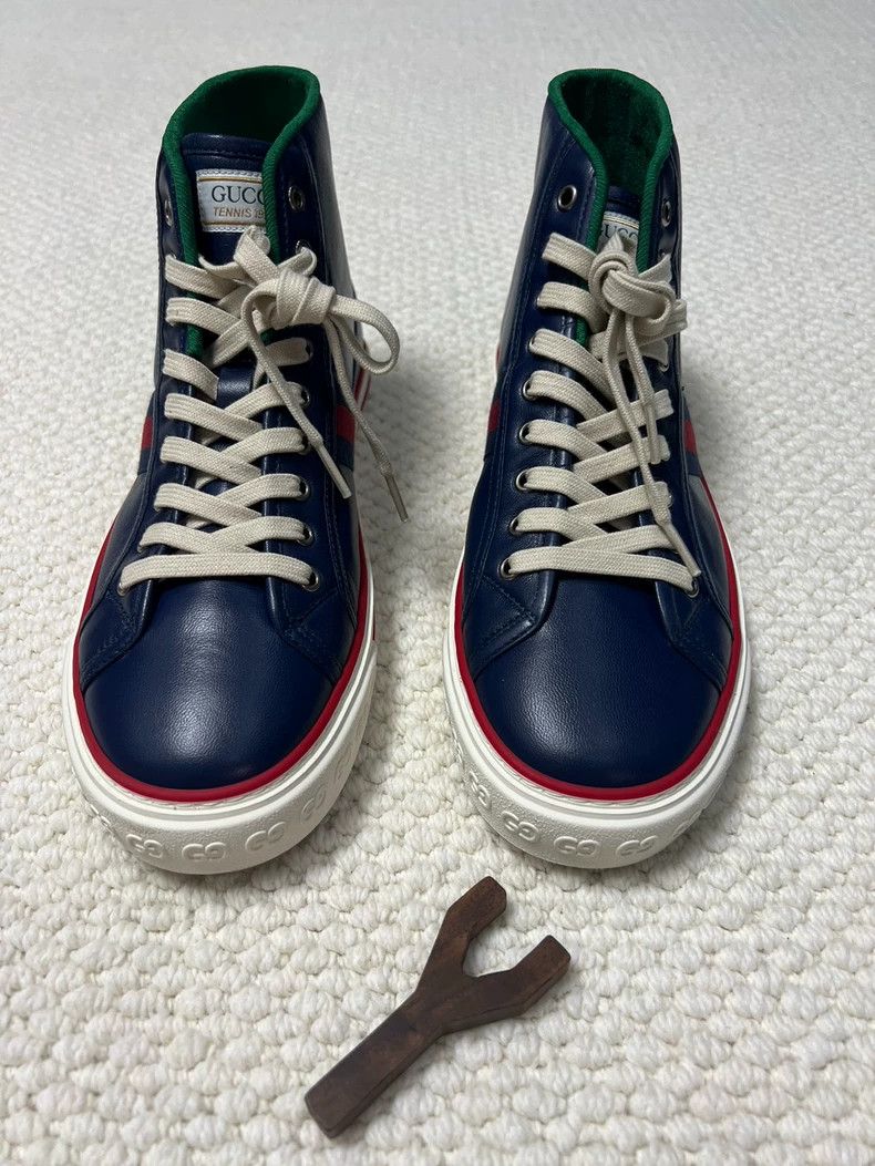 Gucci Gucci Round toe lace-up high-top 1977 series board shoes 25 Size US 9.5 / EU 42-43 - 1 Thumbnail