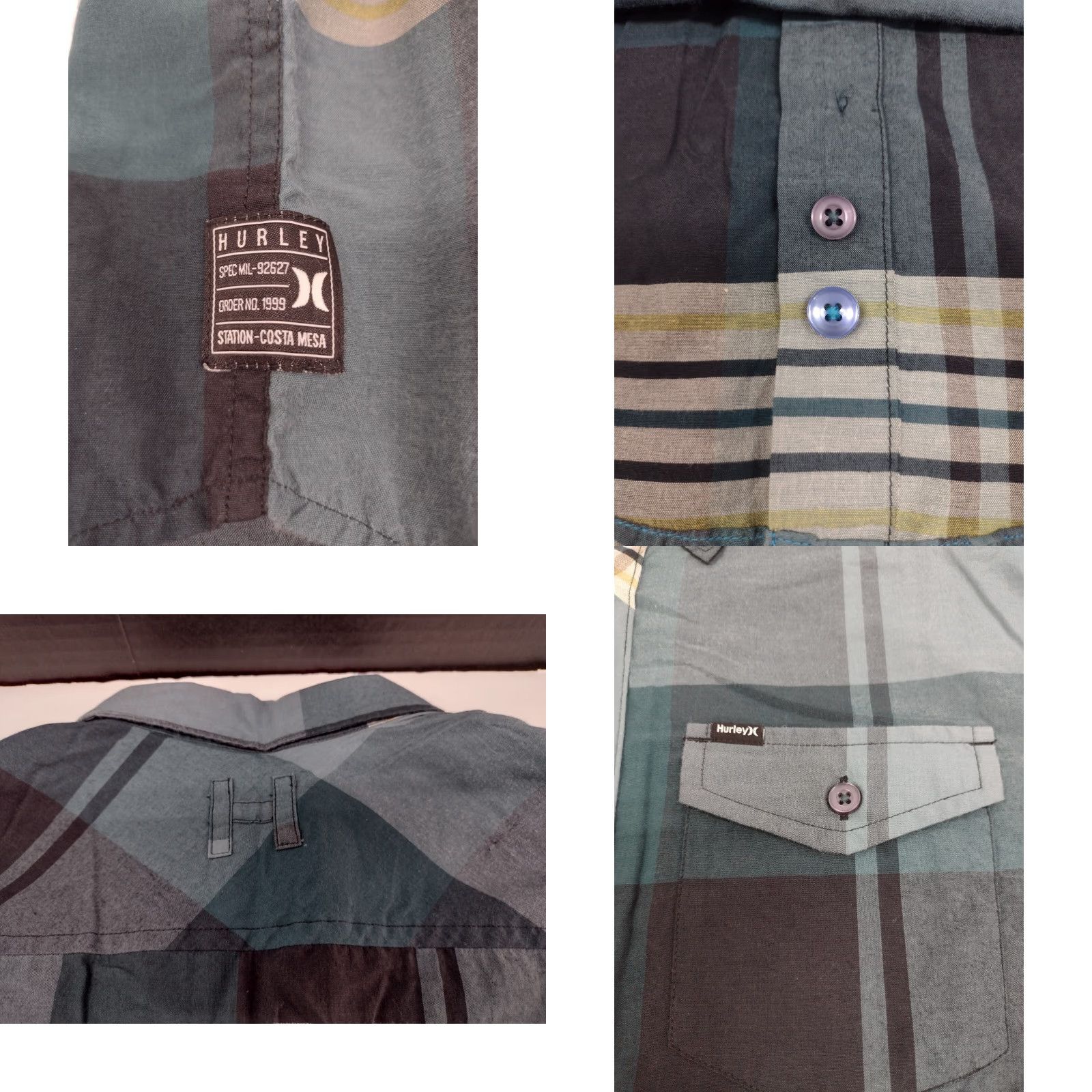Hurley Hurley Men’s Long Sleeve Button Down Shirt Size Small Cotton/Poly #2378 Plaid Blue Multicolor Button-Down Collar Beach Pocket Regular Mens Size US S / EU 44-46 / 1 - 8 Thumbnail