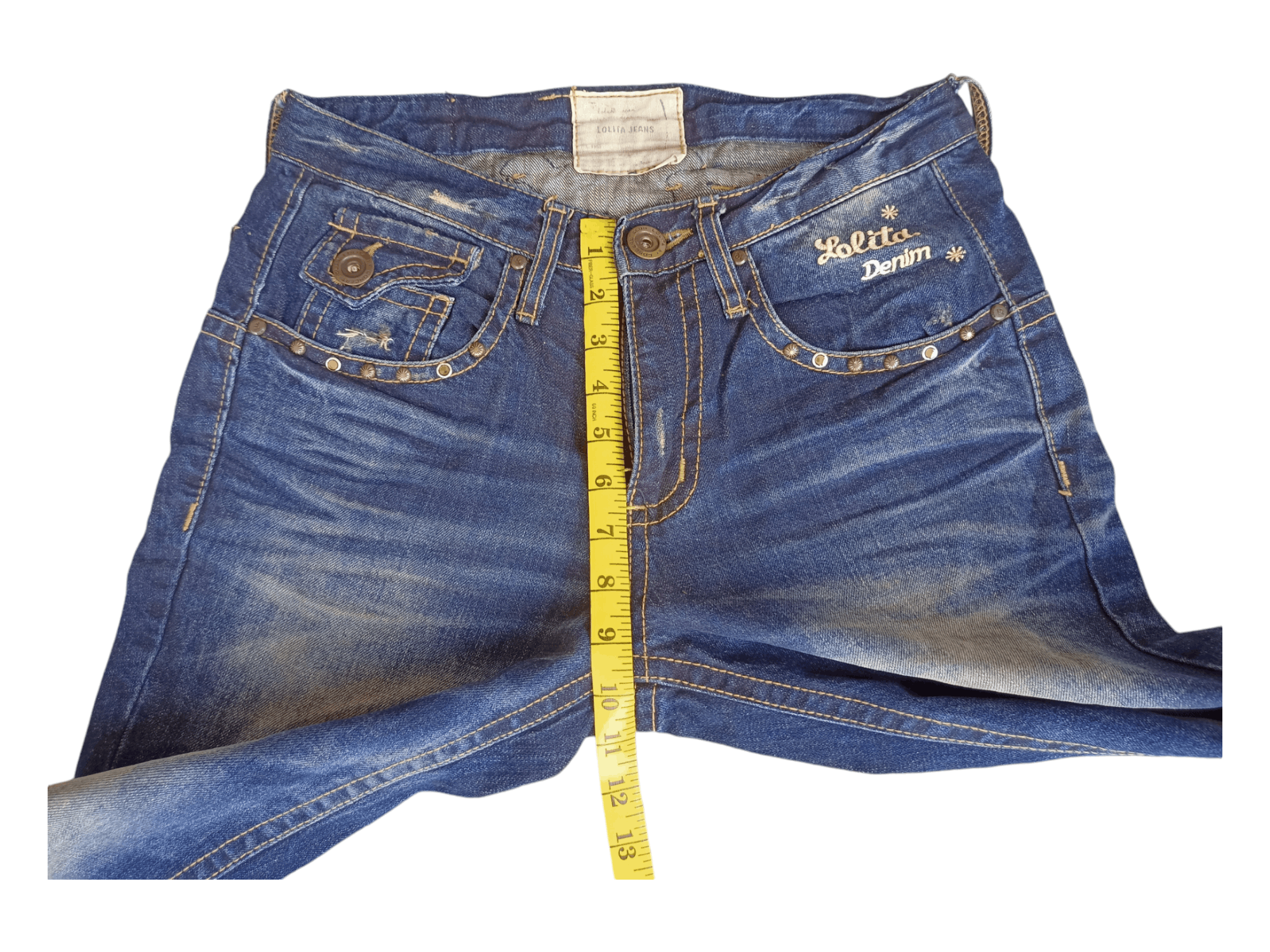 Japanese Brand Crazy Lolita Skulls Embroidery Mud Max Jeans Size US 28 / EU 44 - 16 Thumbnail