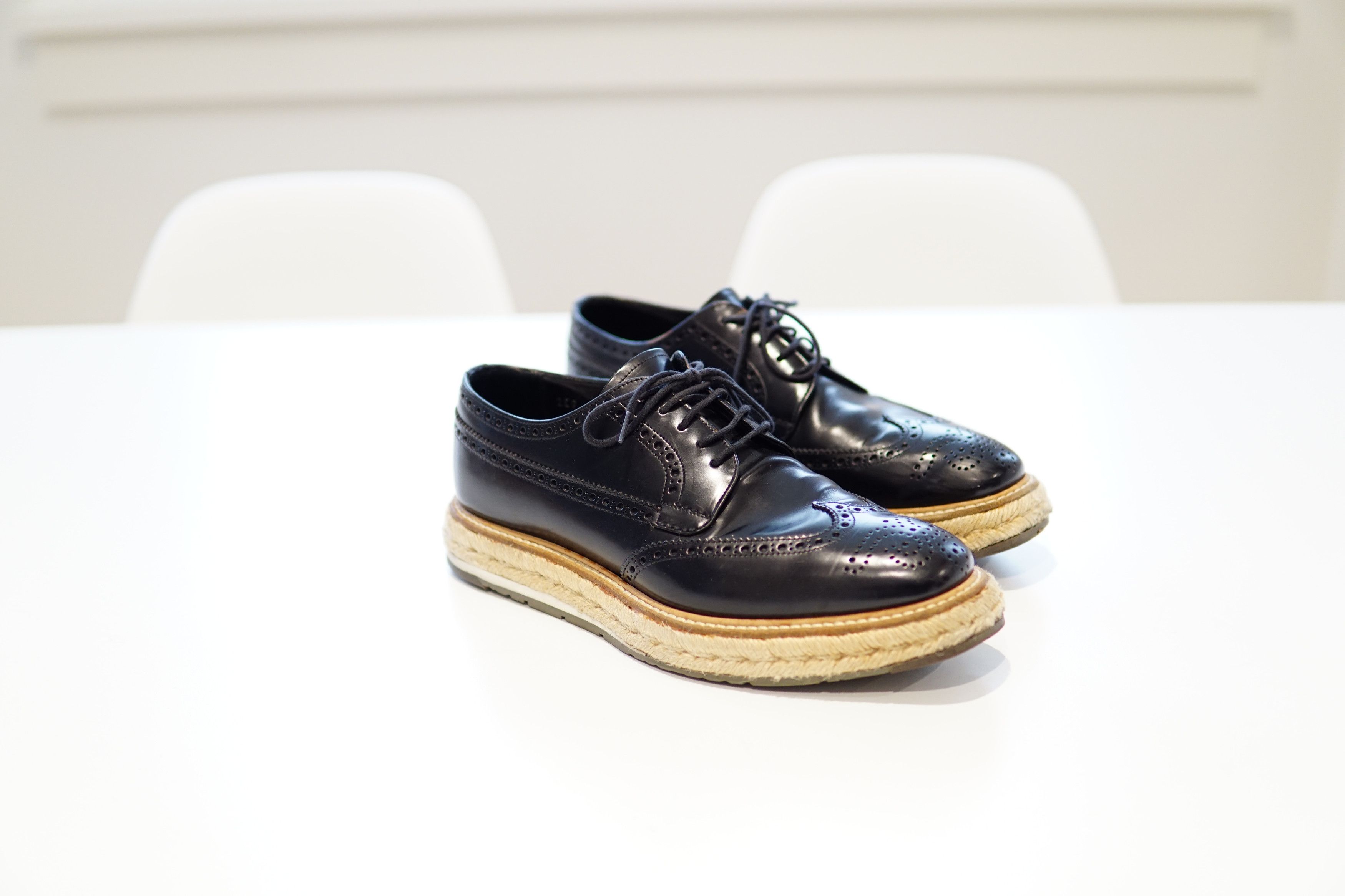 Prada SS11 Espadrille Wingtip Brogues Size US 6.5 / EU 39-40 - 8 Thumbnail