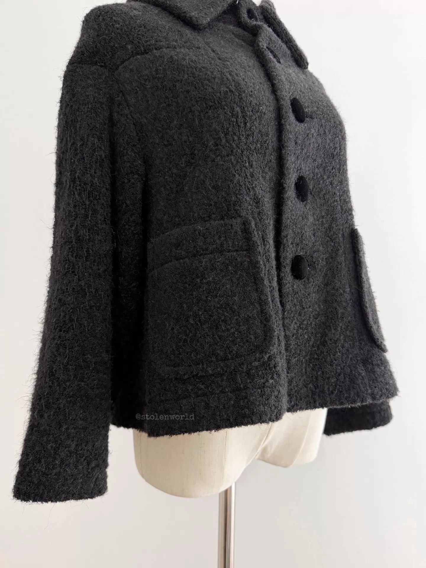 Comme des Garcons Comme des Garçons Black Plush Mini Jacket Size M / US 6-8 / IT 42-44 - 5 Thumbnail