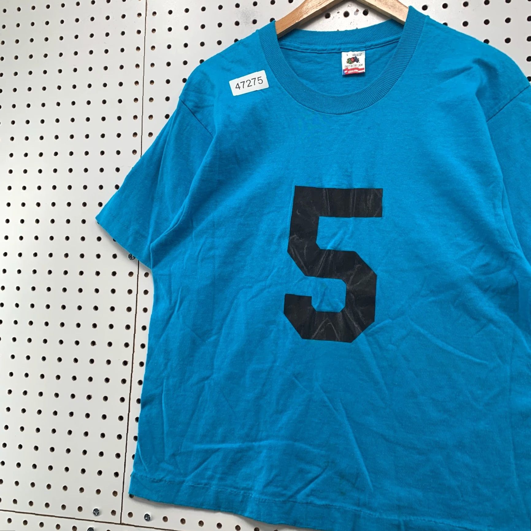 Fruit Of The Loom VINTAGE Fruit of the Loom Shirt Mens L Blue 90s USA Short Sleeve Cotton T-Shirt Size US L / EU 52-54 / 3 - 5 Thumbnail