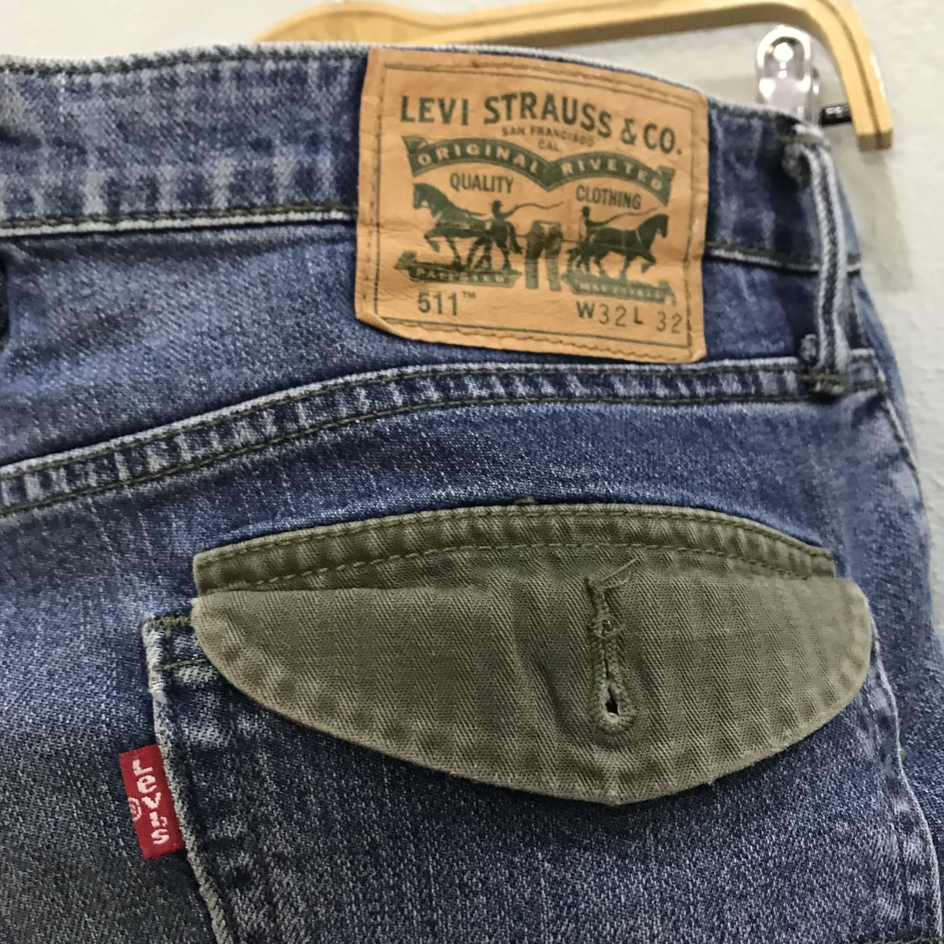 Levi's Vintage Levi’s 511 Slim Fit Green Pocket Flap Military Style Size US 32 / EU 48 - 10 Thumbnail
